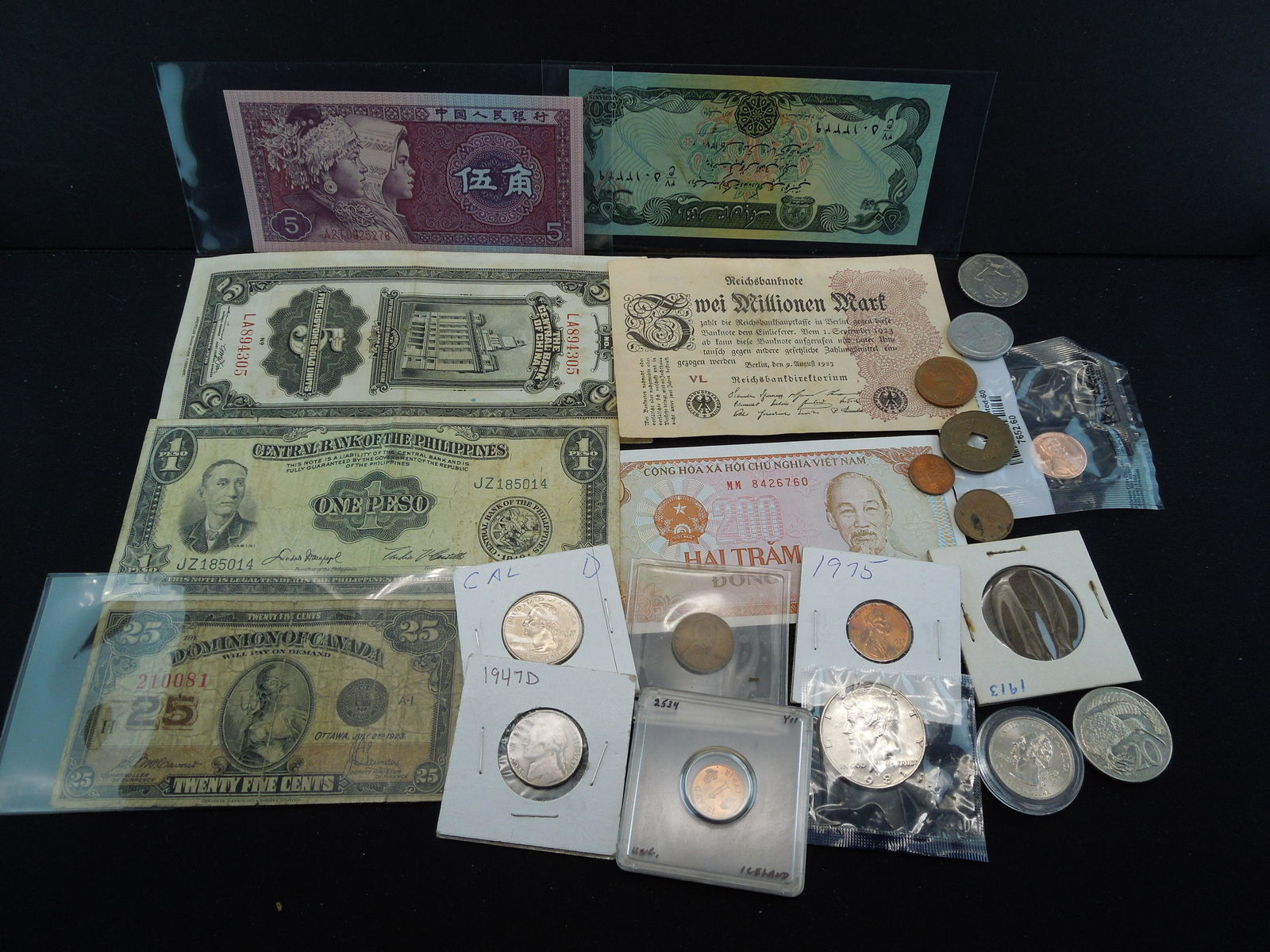 Misc. Lot:  Foreign Currency, U.S. and Foreign Coins. (1 of 5)