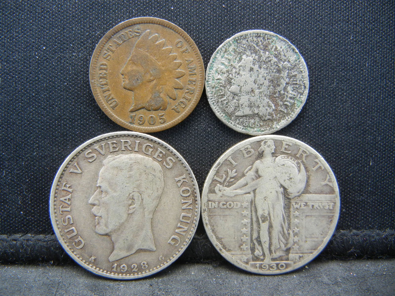 Misc. Lot 1930 Standing Quarter 1905 Indian Cent, Three (1 of 2)