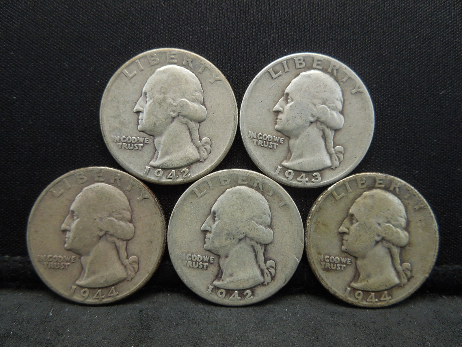 (5) Mixed Date 90% Silver Washington Quarters (1 of 2)