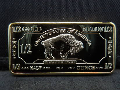1 Troy Ounce 100 Mills .999 Fine Gold Clad Buffalo