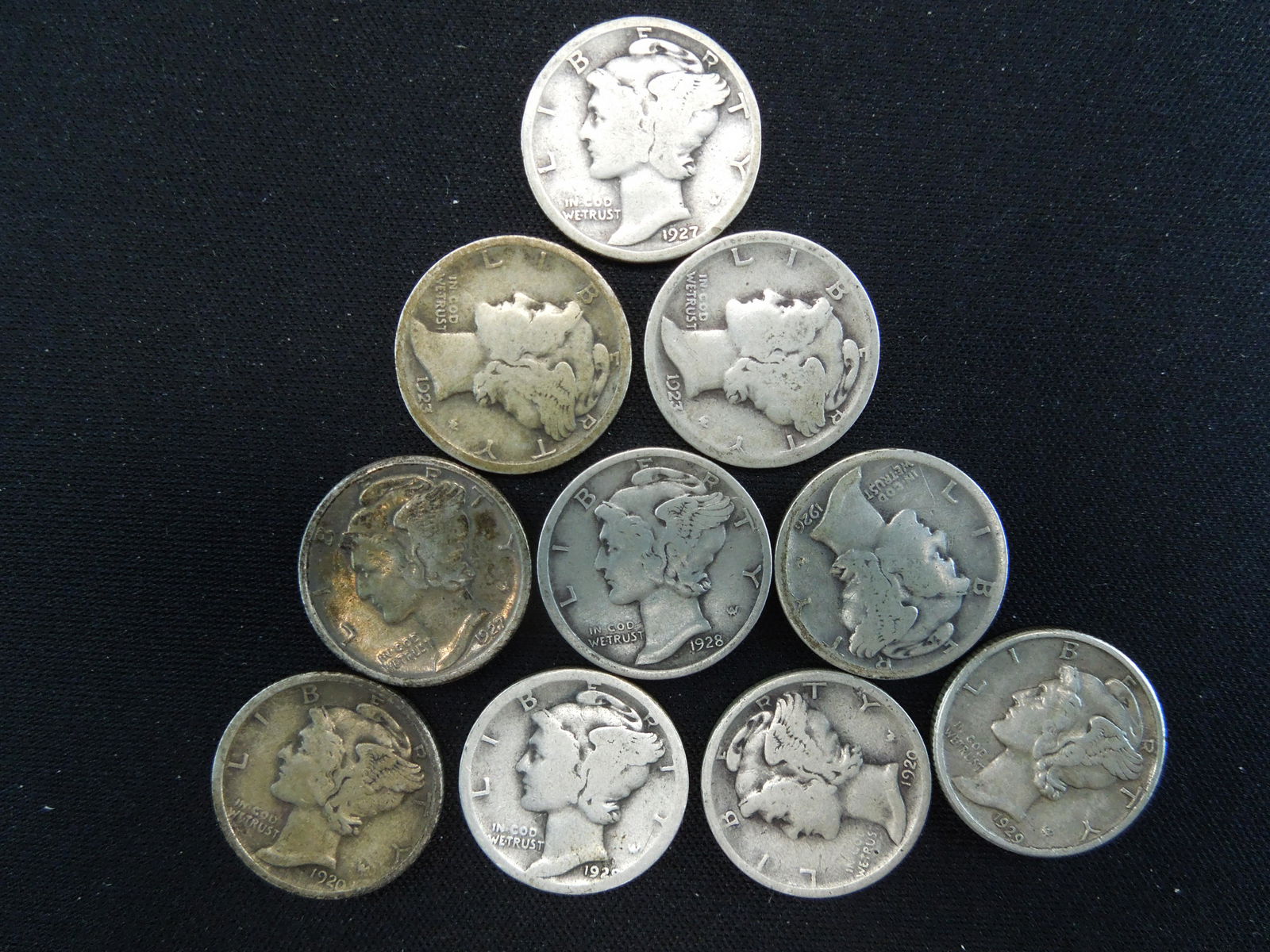 1920's Mercury Dimes - Lot of 10 (1 of 2)