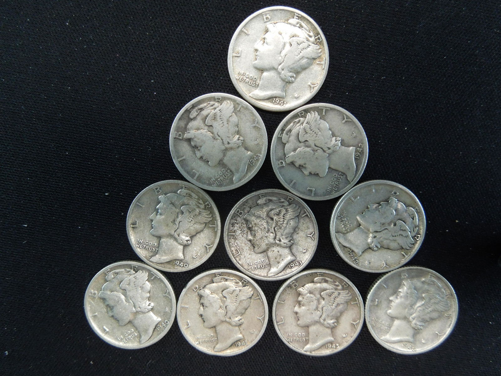1940's Mercury Dimes - Lot of 10 (1 of 2)