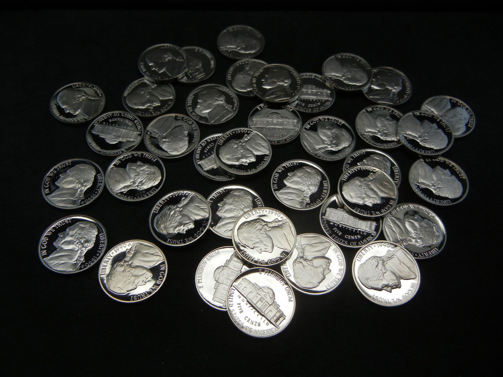 (37) Gem Proof 1990 S Jefferson Nickels Nice (1 of 4)