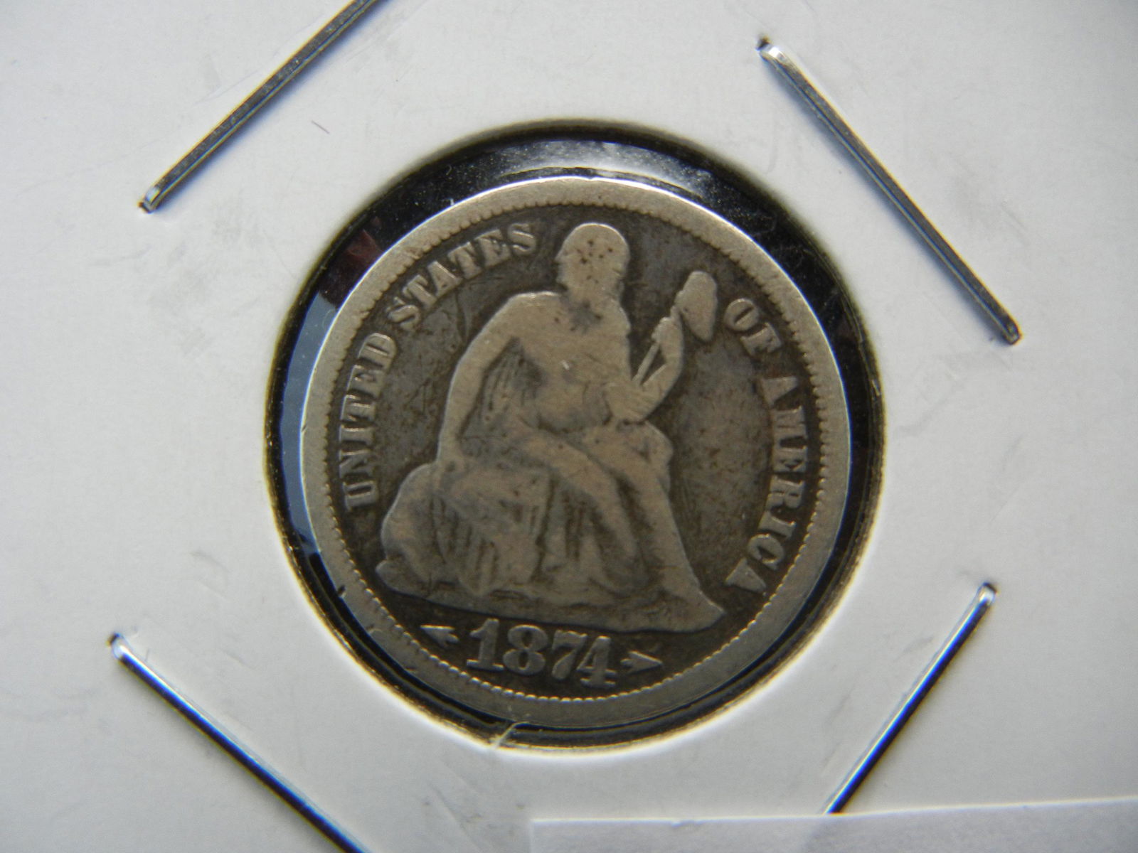 1874 Seated Dime (1 of 3)