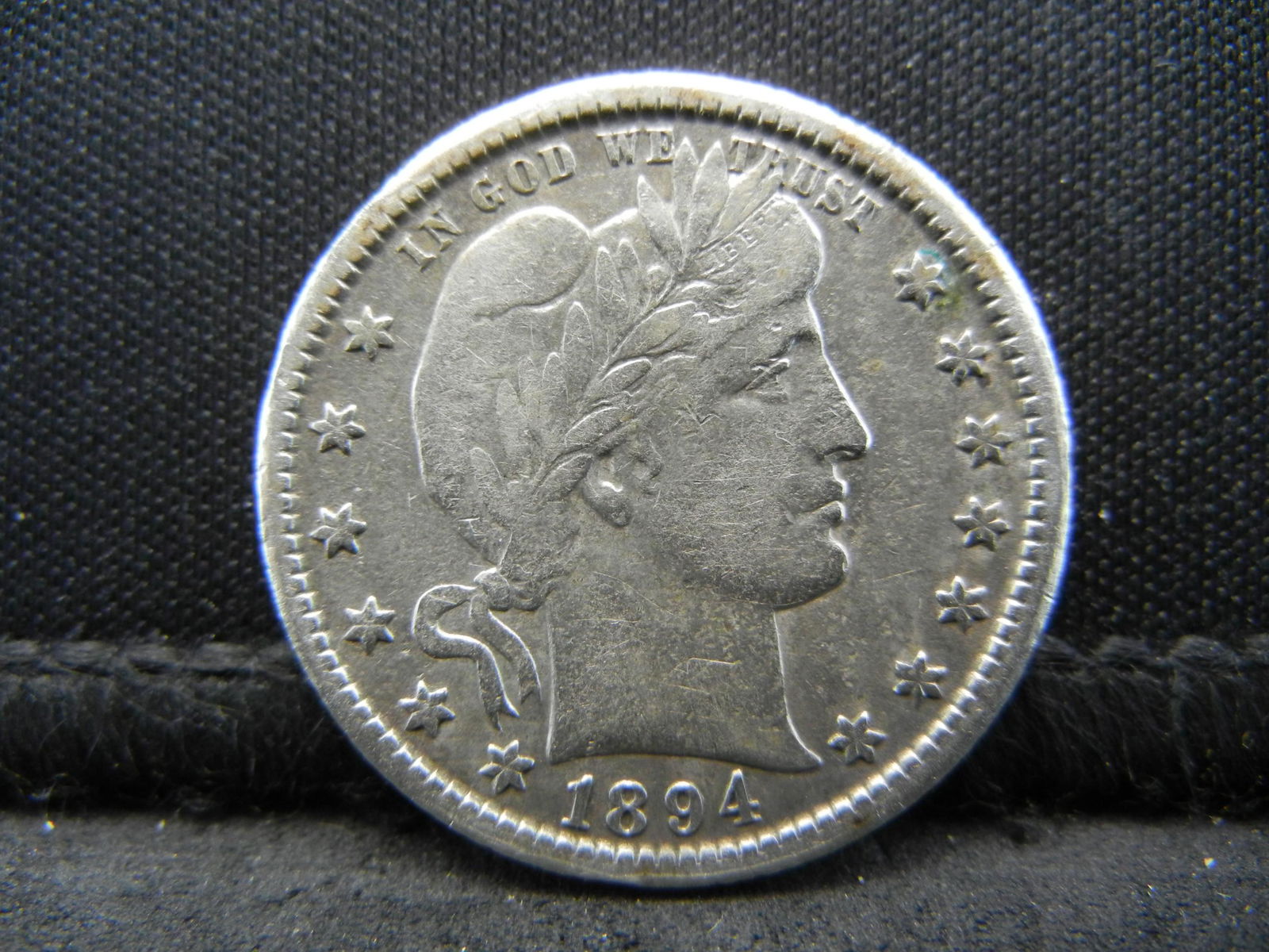 1894 O Barber Quarter Great Details Scarce Early Date (1 of 2)