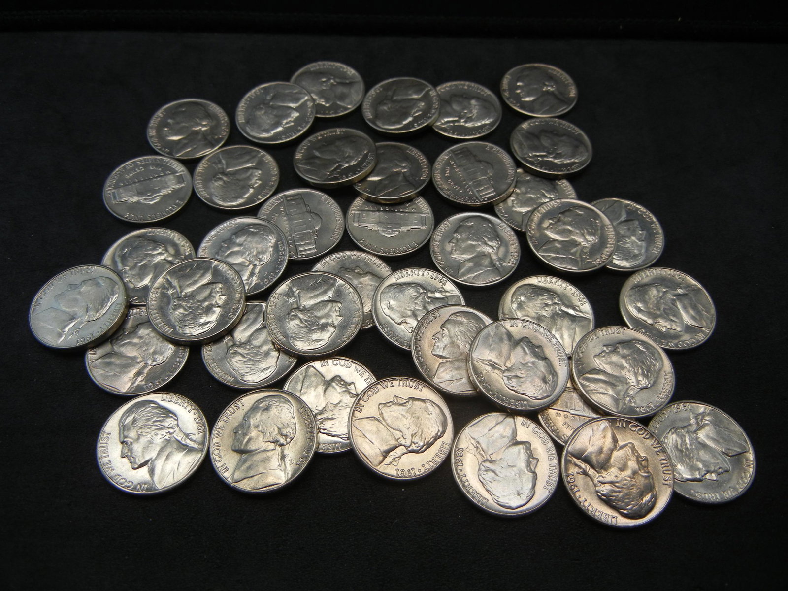Gem BU Roll 1961 D Jefferson Nickels: Gem BU Roll 1961 D Jefferson Nickels