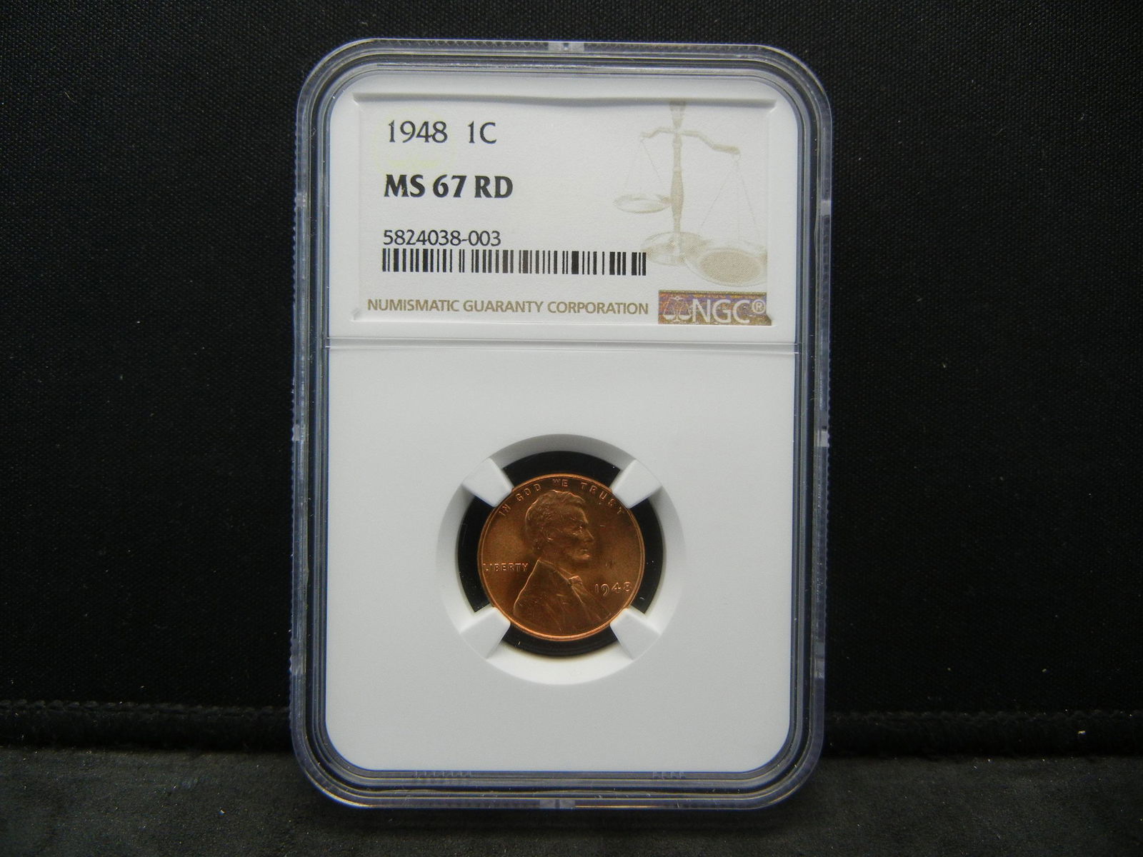 1948 Lincoln Cent NGC MS67 RED RARE!! NGC Price Guide (1 of 4)