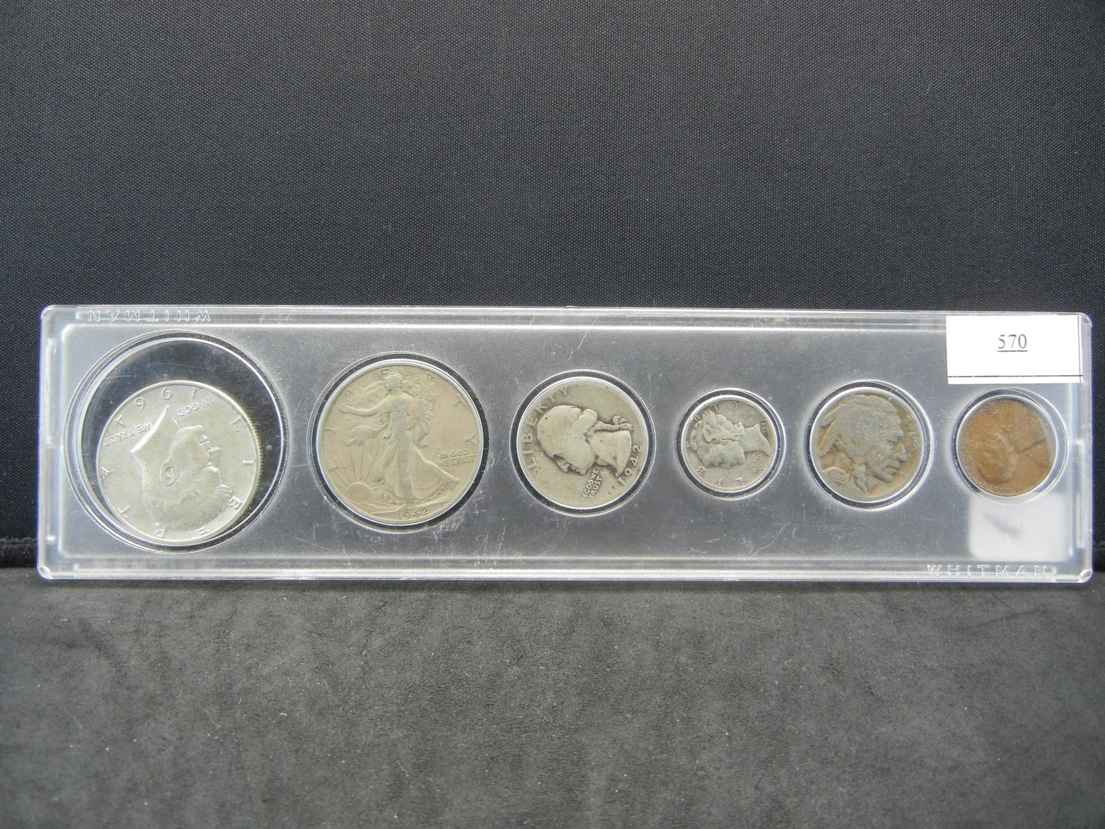 (4) Silver Coins A Buffalo Nickel and Wheat Penny in (1 of 2)