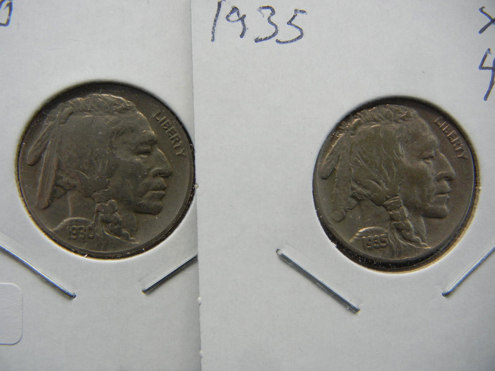 1930 and 1935 Buffalo Nickels.  Both well struck XF 45 (1 of 3)