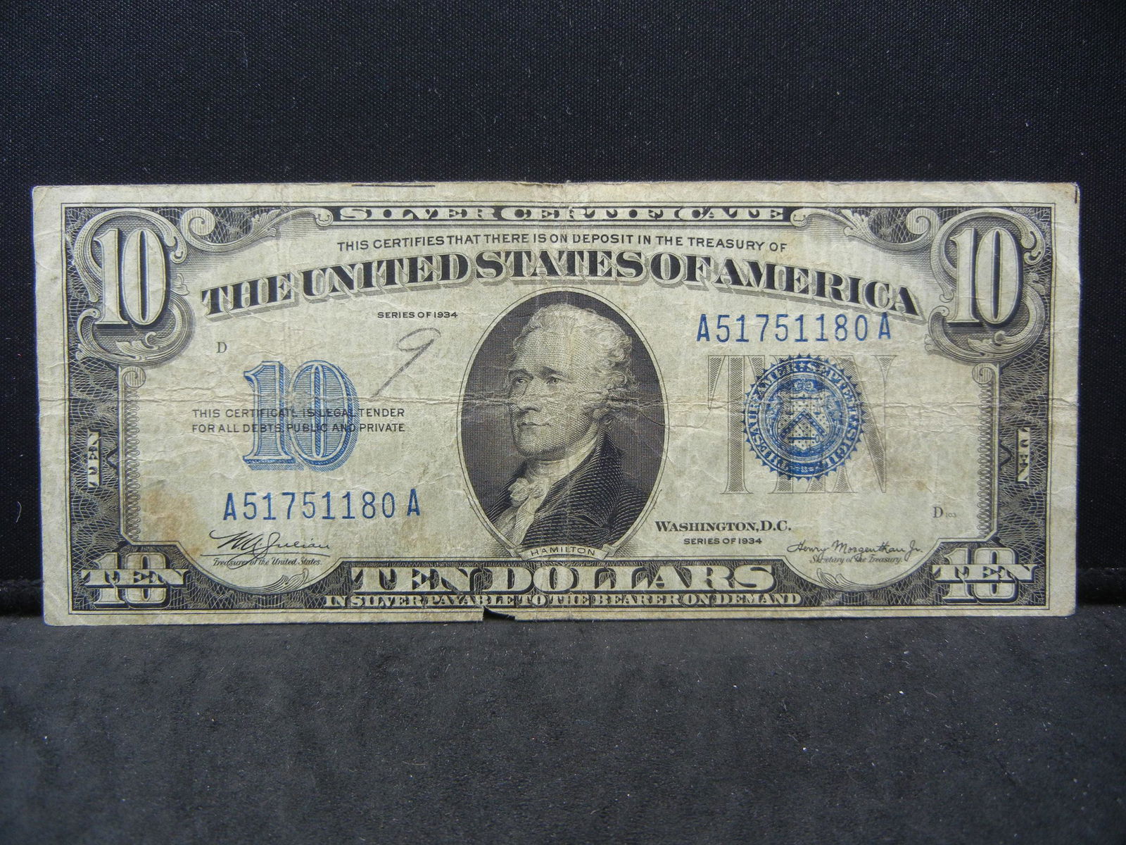 1934 Ten Dollar Silver Certificate (1 of 3)