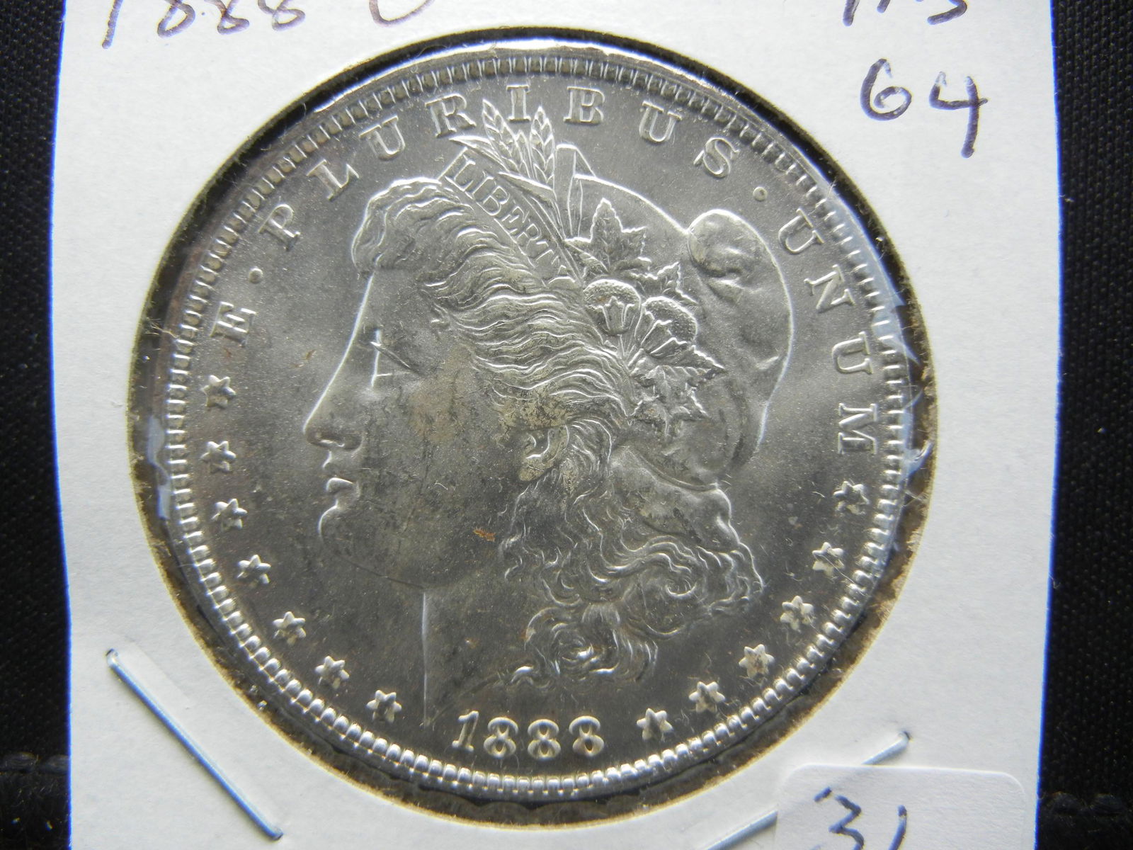 1888-O Morgan Dollar.  MS 64.  Nice white coin. (1 of 3)