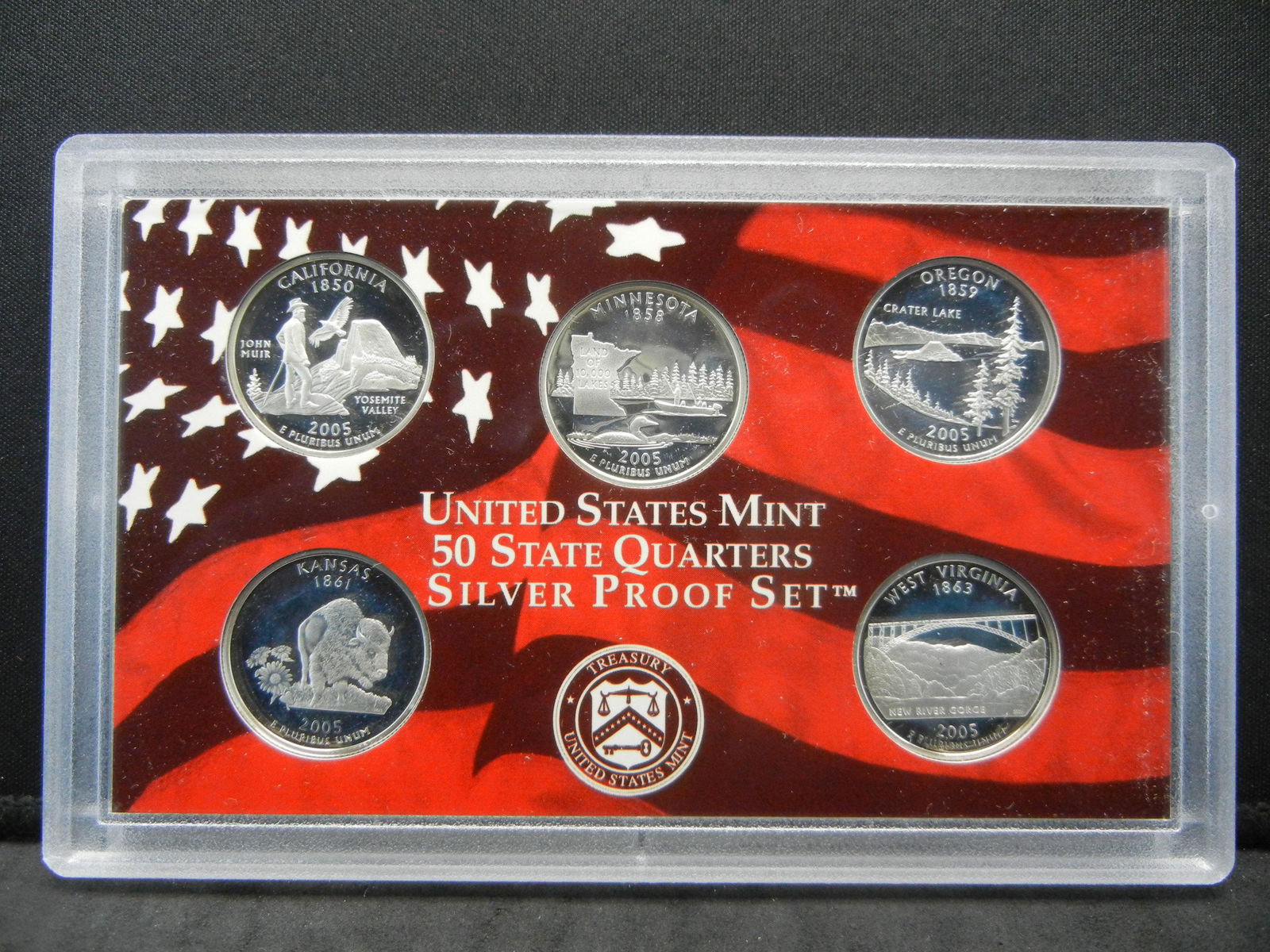 2005-S State Quarters silver proof set:  Ca, Minn; Or, (1 of 4)
