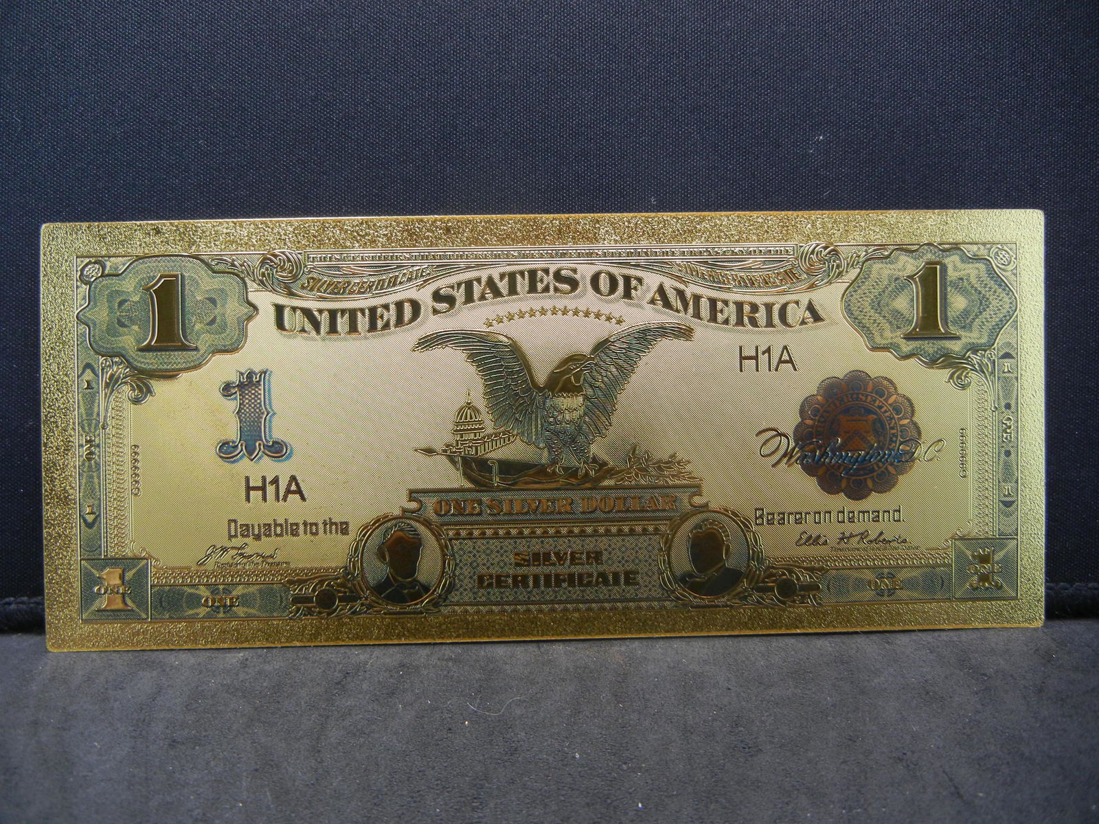 Black Eagle One Dollar Silver Certificate 24K Gold (1 of 2)
