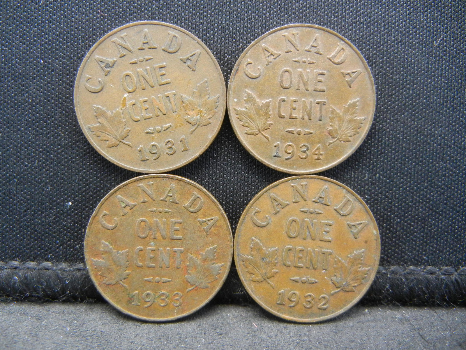 1931 1932 1933 1934 Canadian George V Cents.: 1931 1932 1933 1934 Canadian George V Cents.
