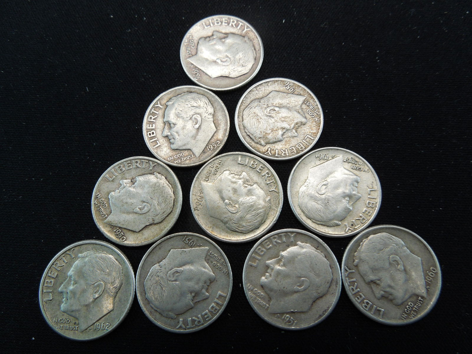 1950's & 60's Roosevelt Dimes - 90% Silver (1 of 2)