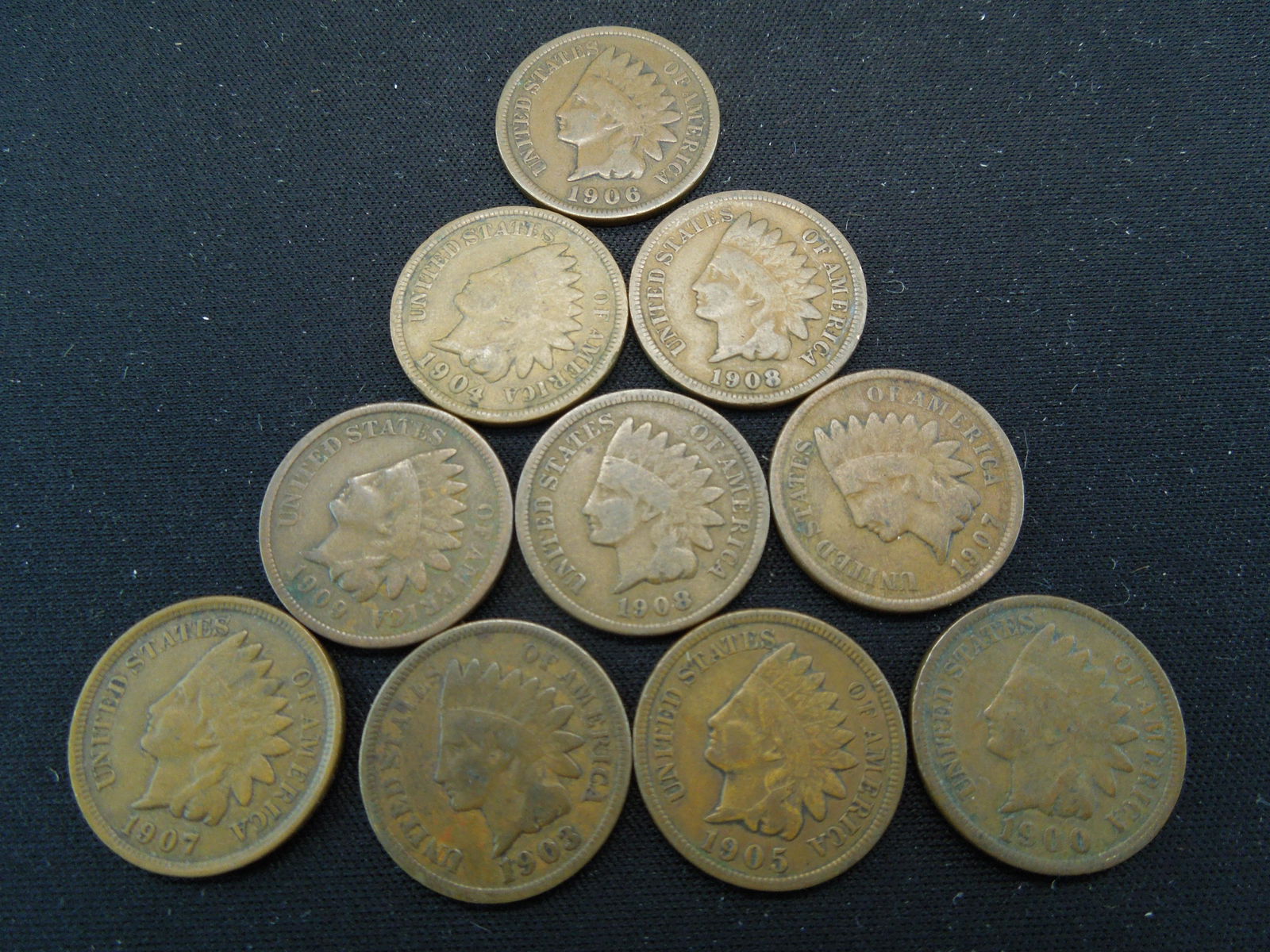 1900's Indian Head Penny's - Lot of 10 (1 of 2)