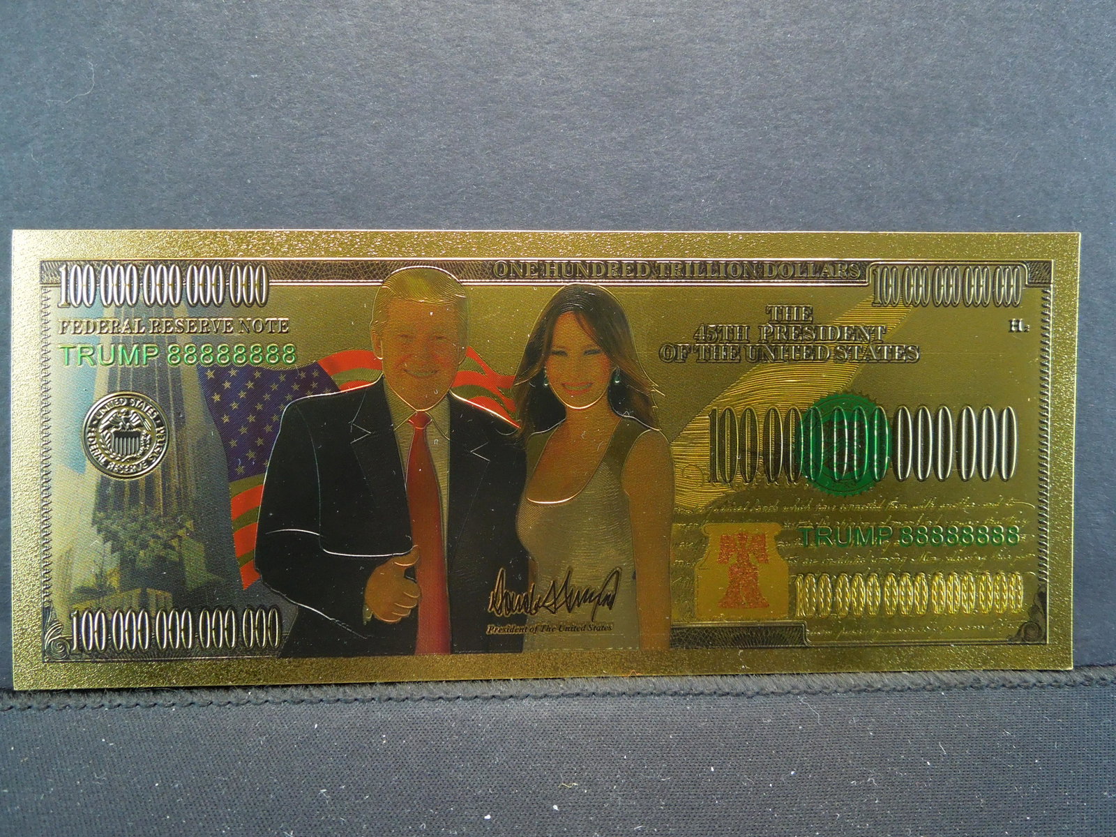 24K GOLD FOIL, (THE PRESIDENT & 1RST LADY),: 24K GOLD FOIL, (THE PRESIDENT & 1RST LADY),
