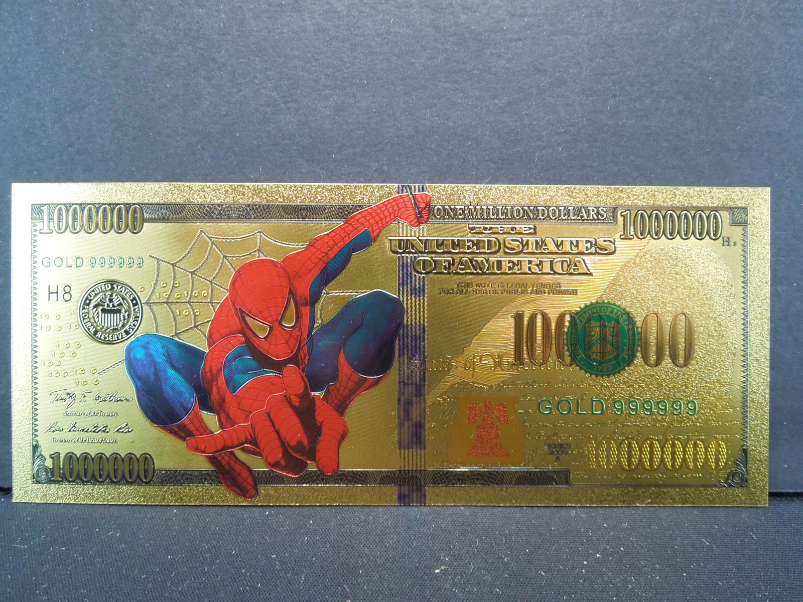 24K GOLD FOIL, (SPIDERMAN), CRISP!: 24K GOLD FOIL, (SPIDERMAN), CRISP!