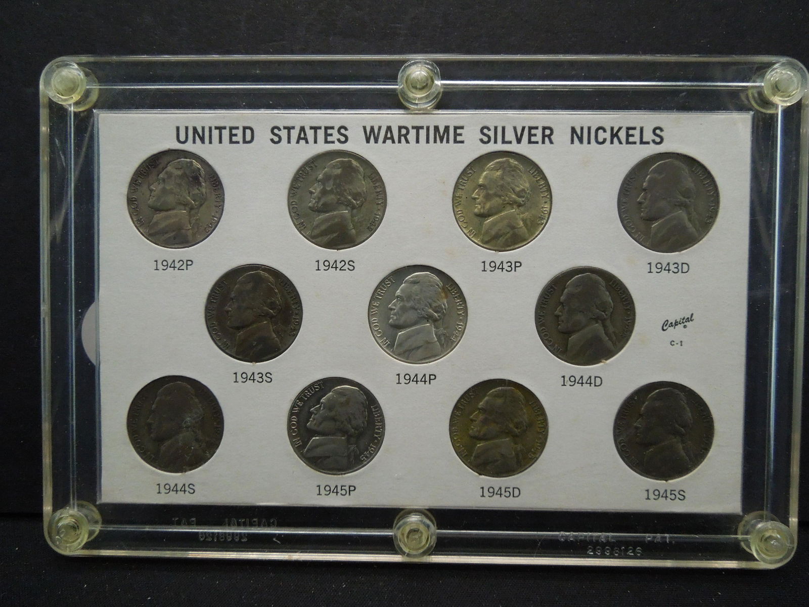 complete set of US SILVER war nickels (1 of 10)