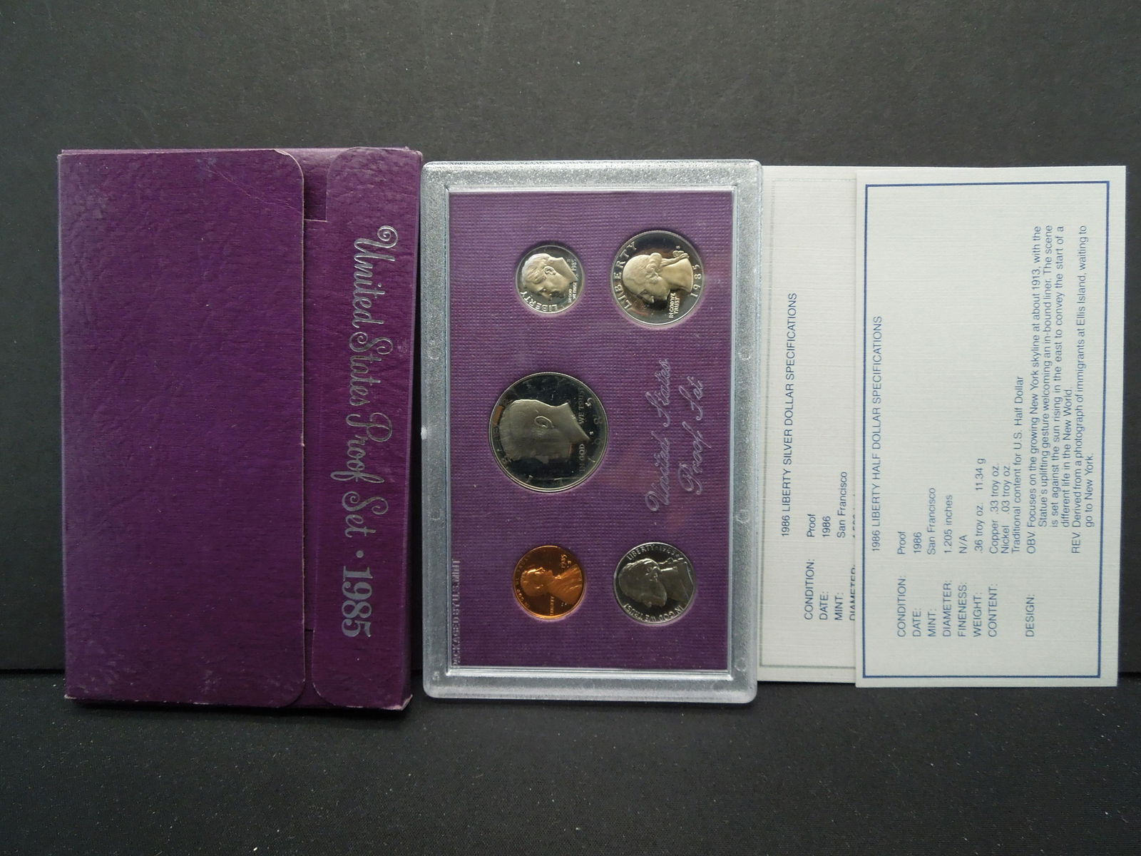 1985 United States mint proof set - all coins are UNC (1 of 5)