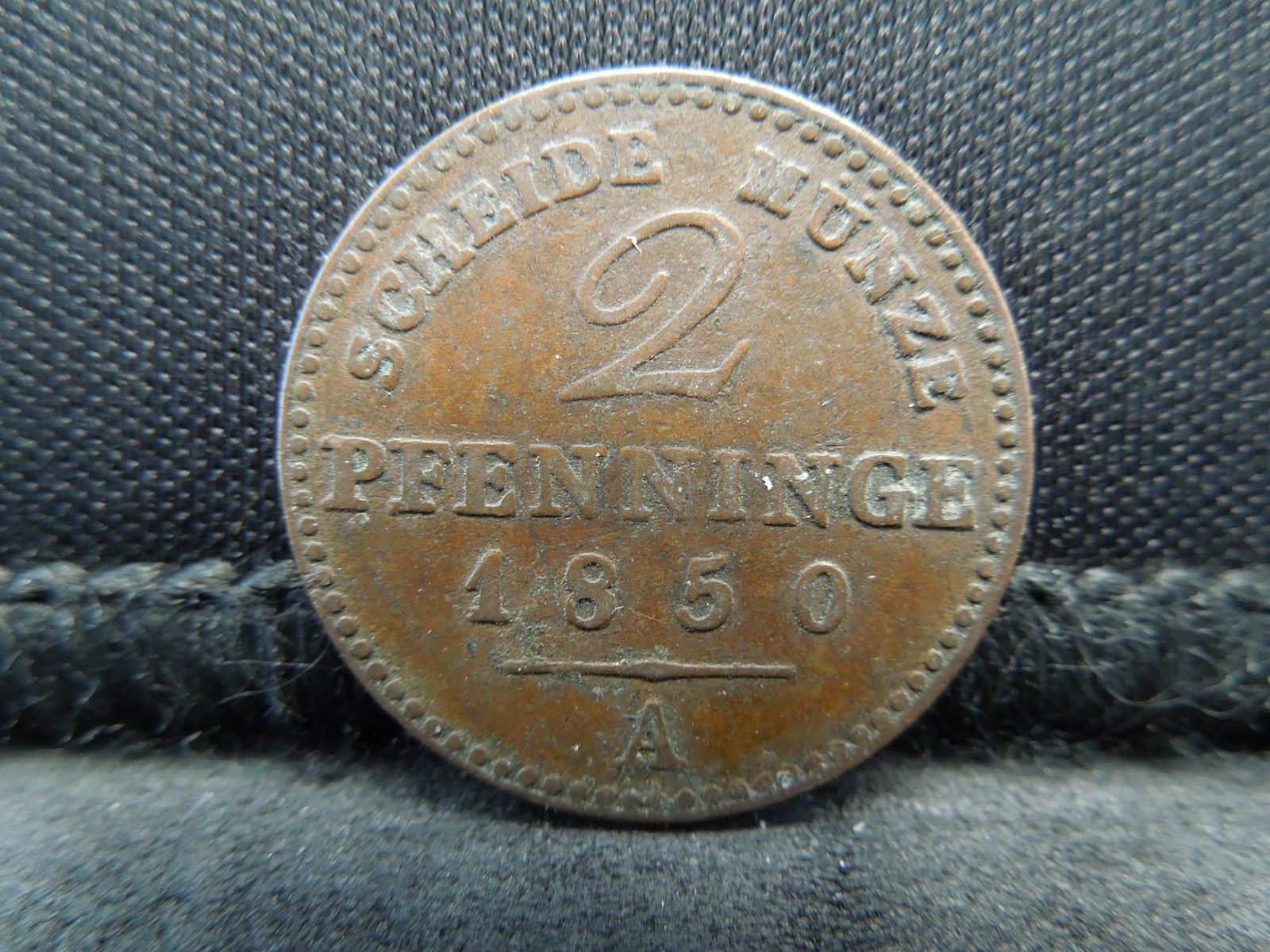 1850 2 Penning (Prussia) German State Scarce (1 of 2)