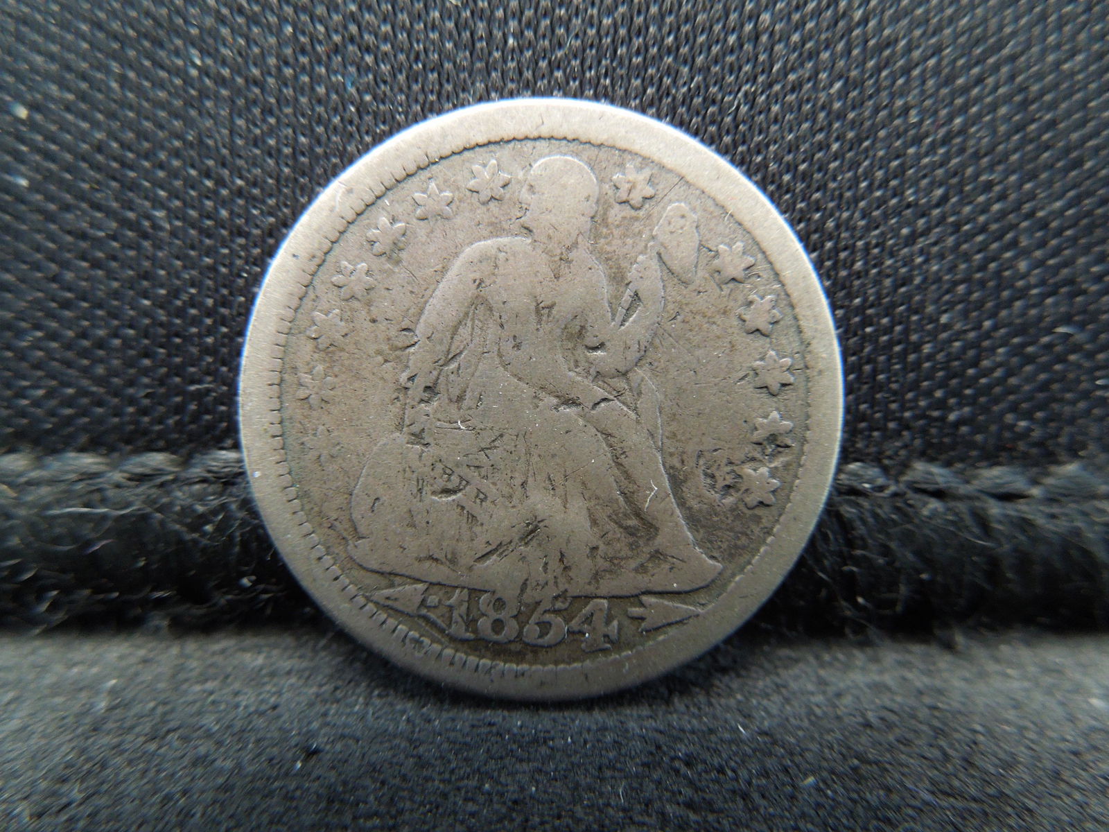 1854 Seated Dime Damaged (1 of 2)