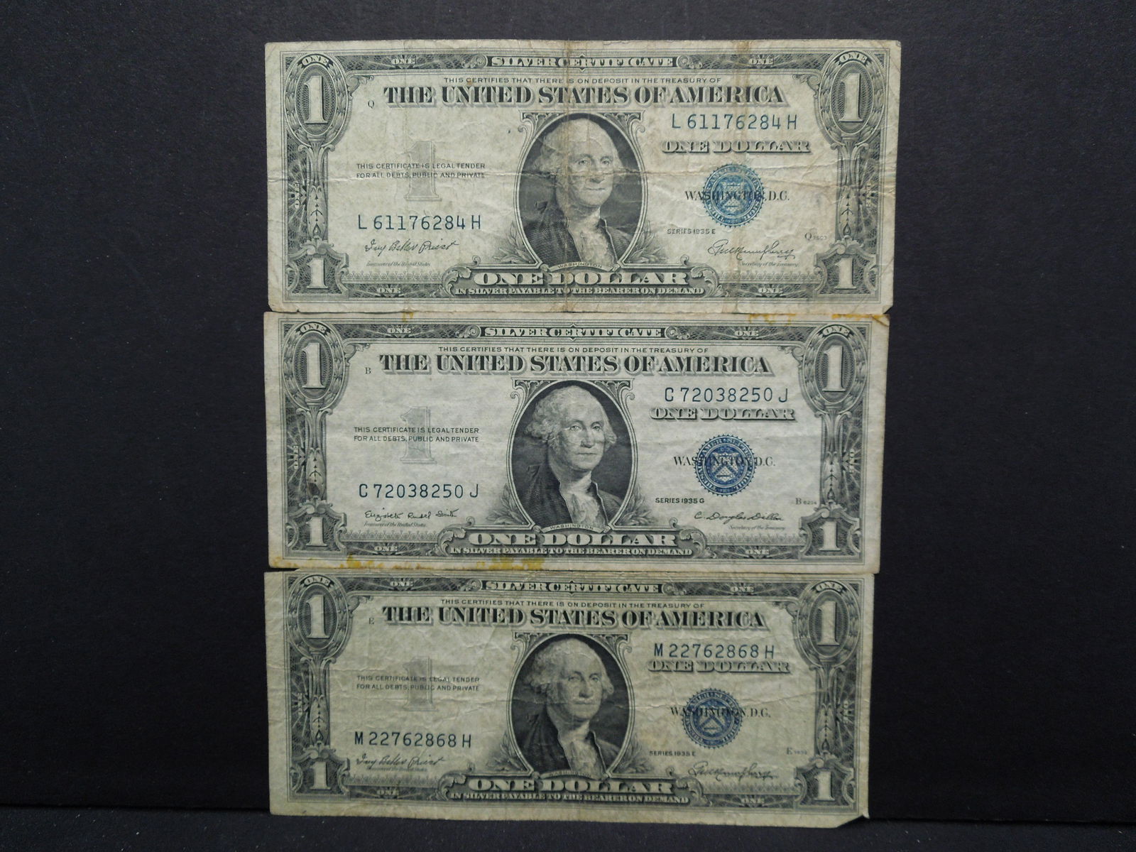 3 1935 $1 Silver Certificates (1 of 5)