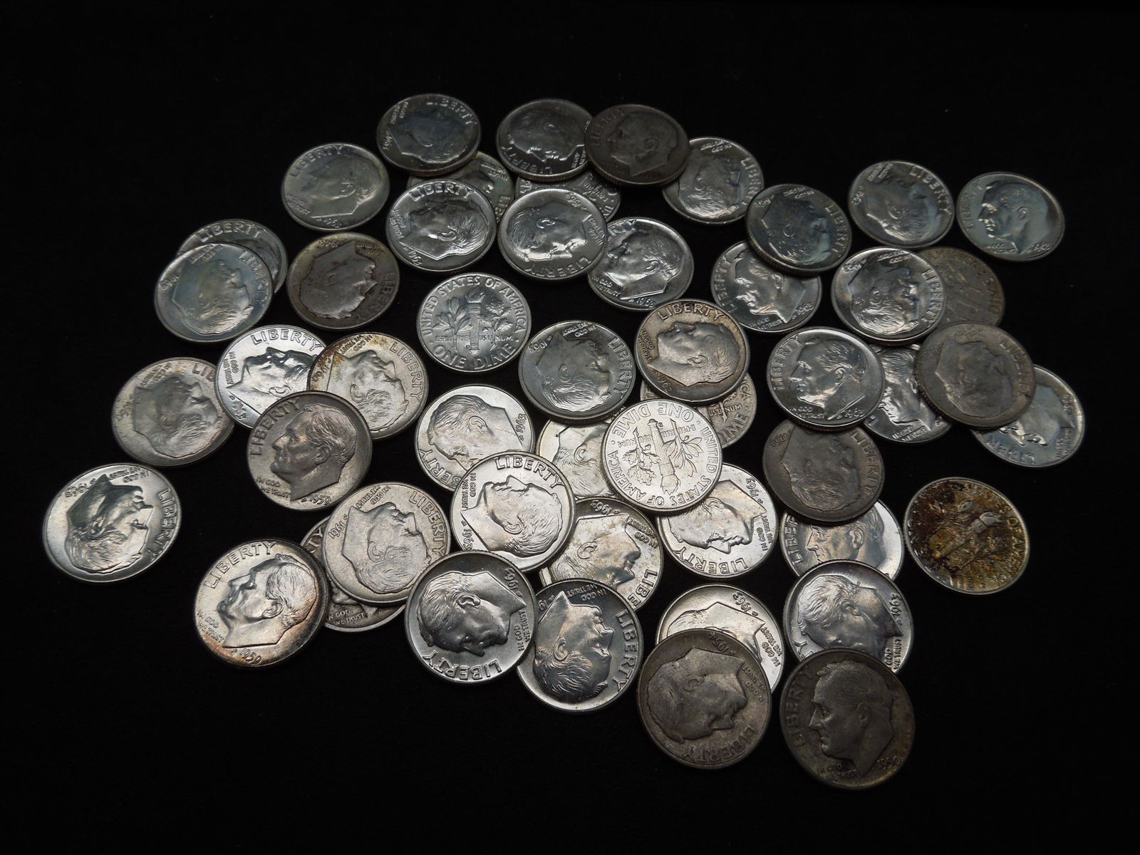 (50) silver Roosevelt Dimes (1 of 3)