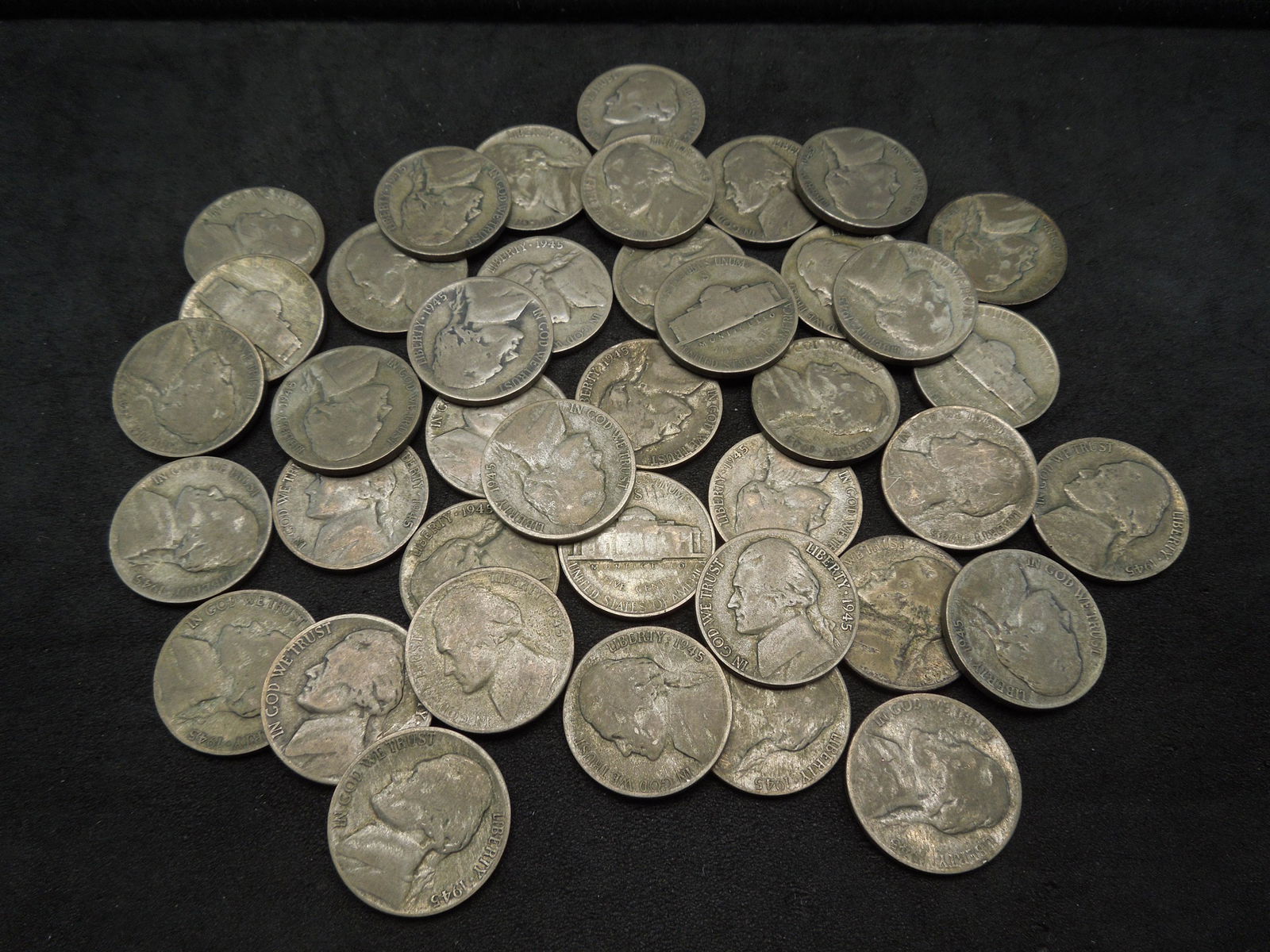 Lot of 40 1945-S Silver Jefferson War Nickels. (1 of 3)