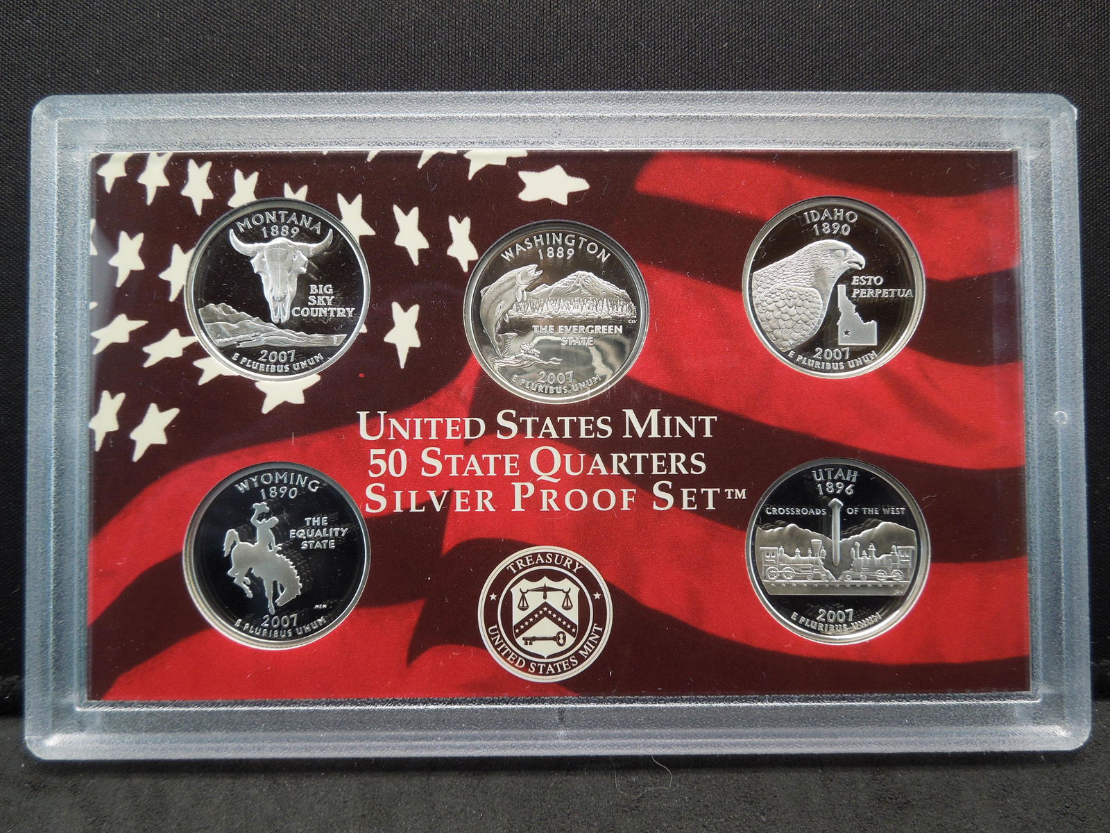 2007-S State Quarters Silver Proof Set:  Montana, Wash, (1 of 4)