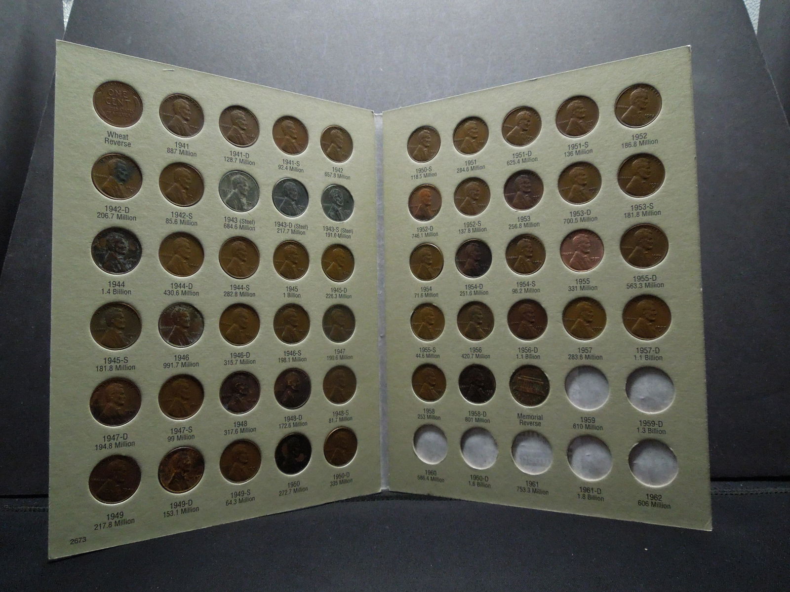 1941- 1958 Wheat Cents, Some Mint Marks (1 of 6)