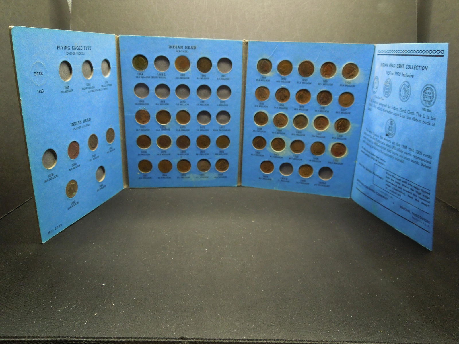 1856 to 1909 Indian Head Cent Booklet with (42) Coins (1 of 8)
