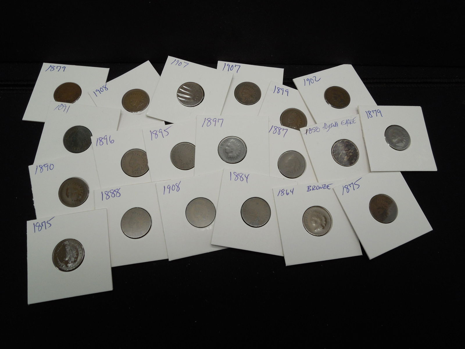 (19) Indian Head Cents and (1) Flying Eagle Cent (1 of 5)