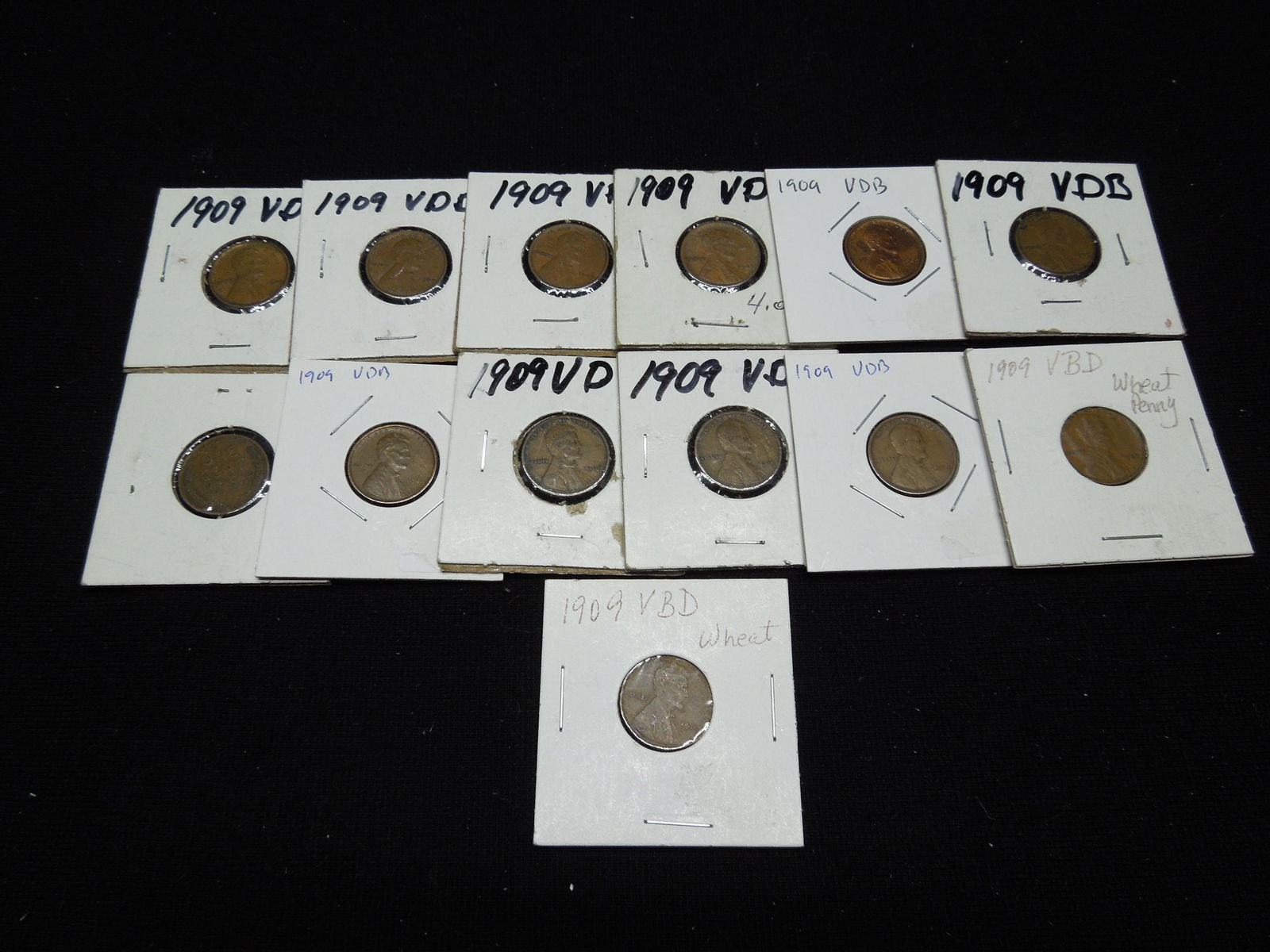 (13) 1909 VDB Lincoln Cents Various Grades Nice Lot (1 of 4)
