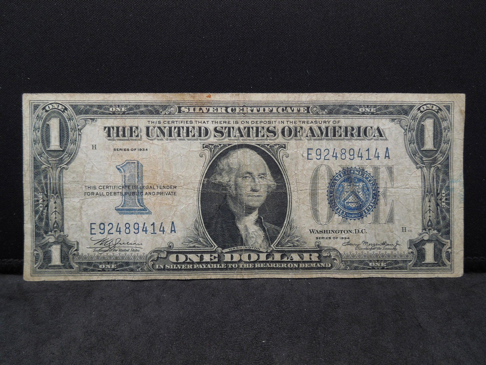 1934 $1.00 Silver Certificate Funny back (1 of 3)