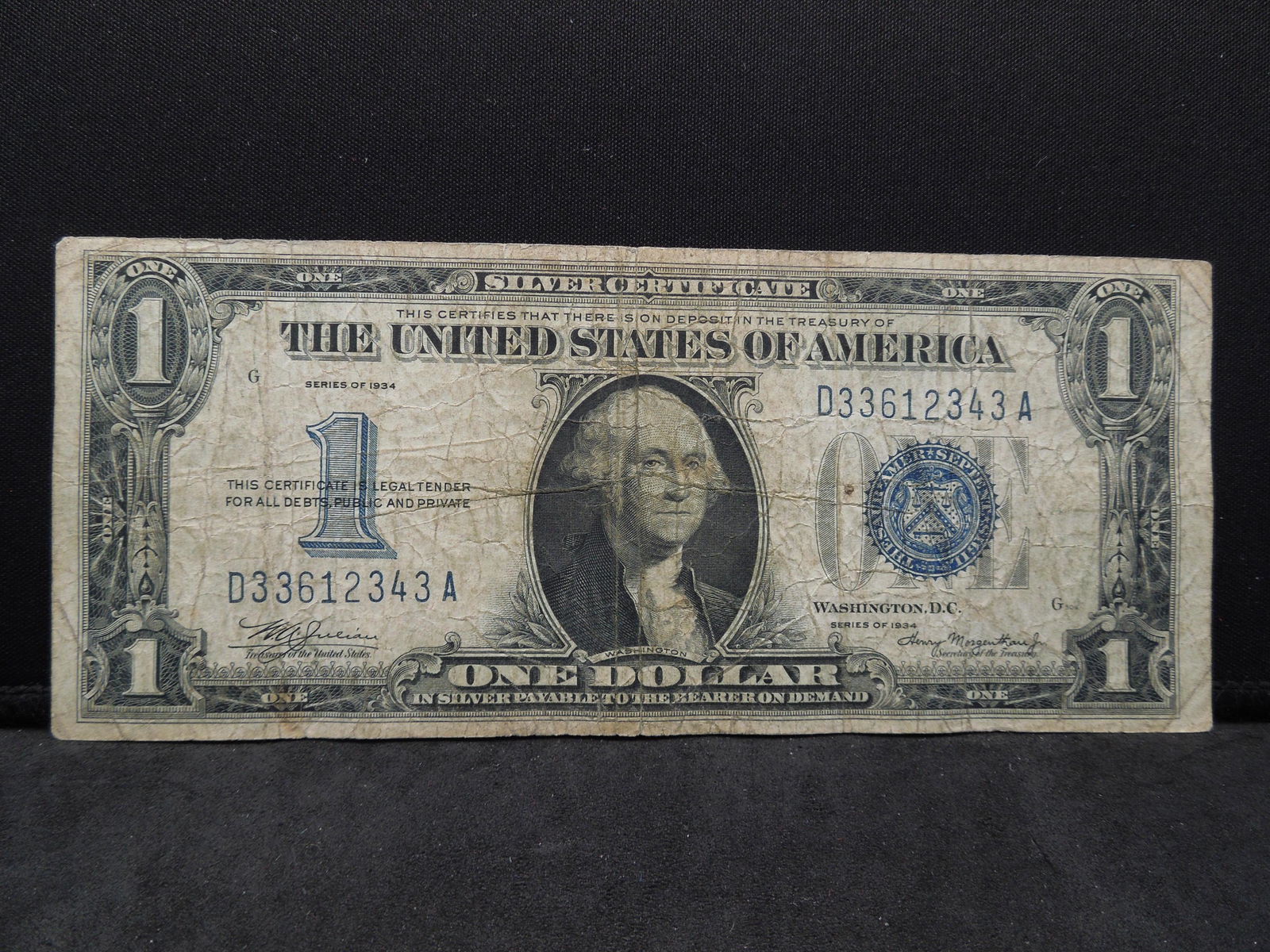 1934 $1.00 Silver Certificate Funny back (1 of 3)