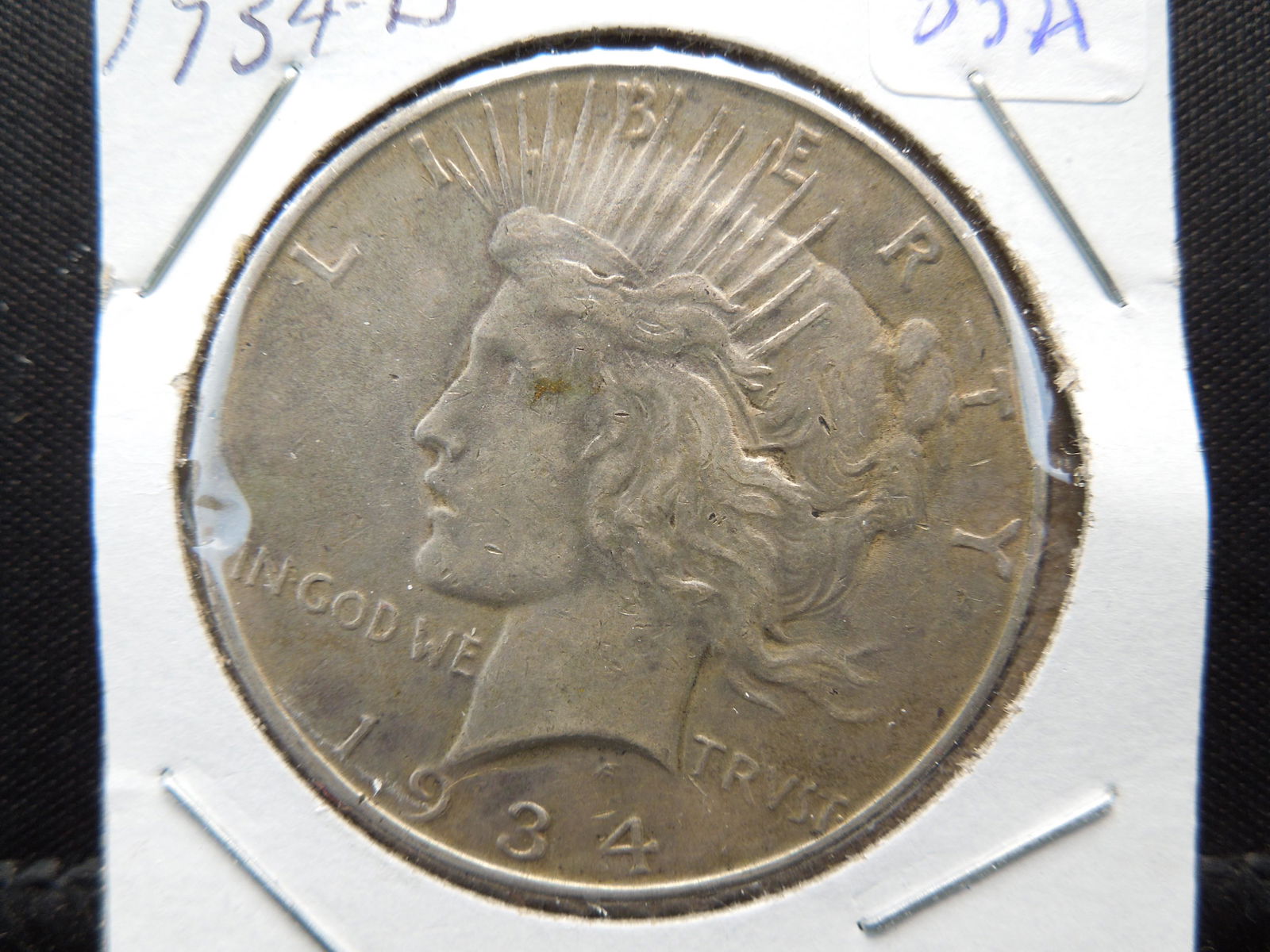 1934-D Peace Dollar.  XF.  Very Nice Coin. (1 of 3)