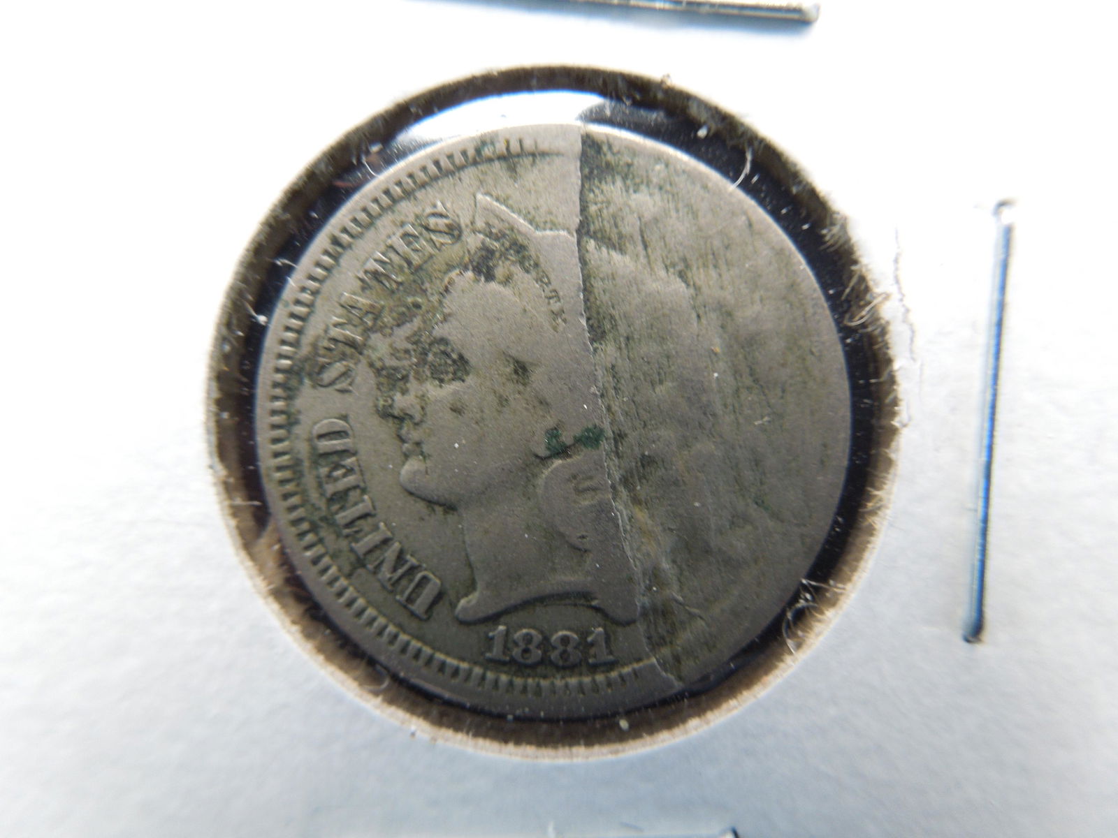 1881 US Three Cent Piece Error (1 of 3)