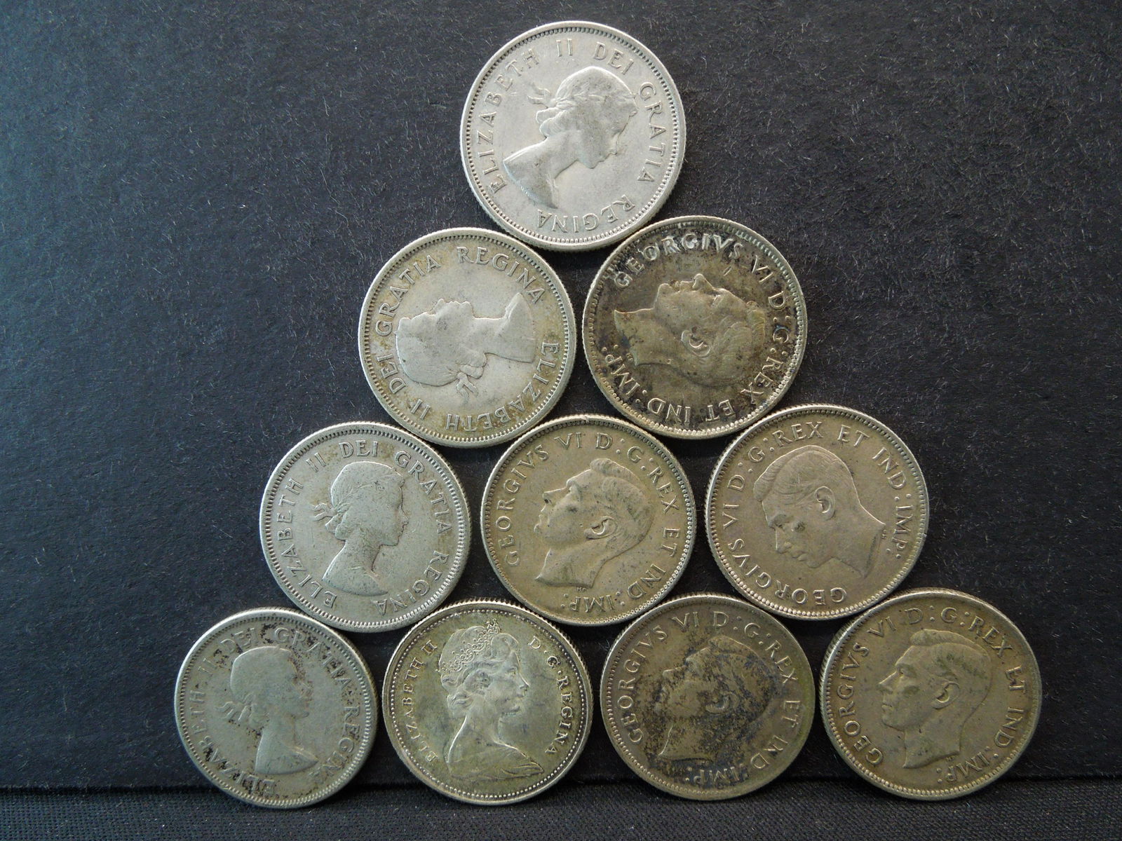 Lot of 10 silver Canada Quarters (1 of 2)