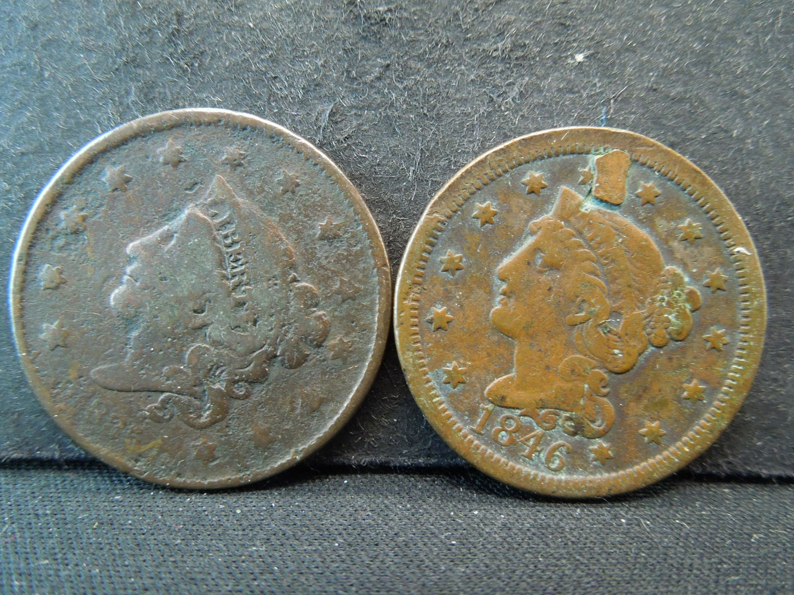 Lot of 2 lower grade Large USA Cents 1835 and (1 of 2)