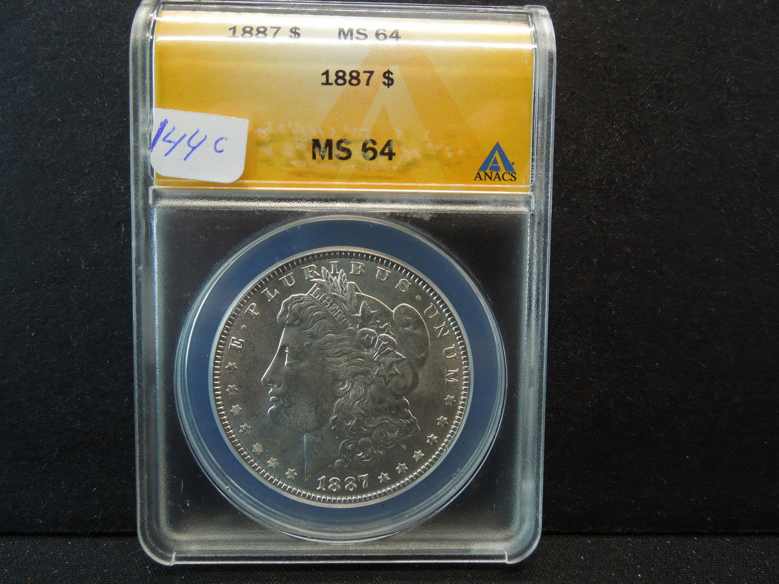 1887-S (ANACS/MS64), MORGAN SILVER (90%) DOLLAR (1 of 4)