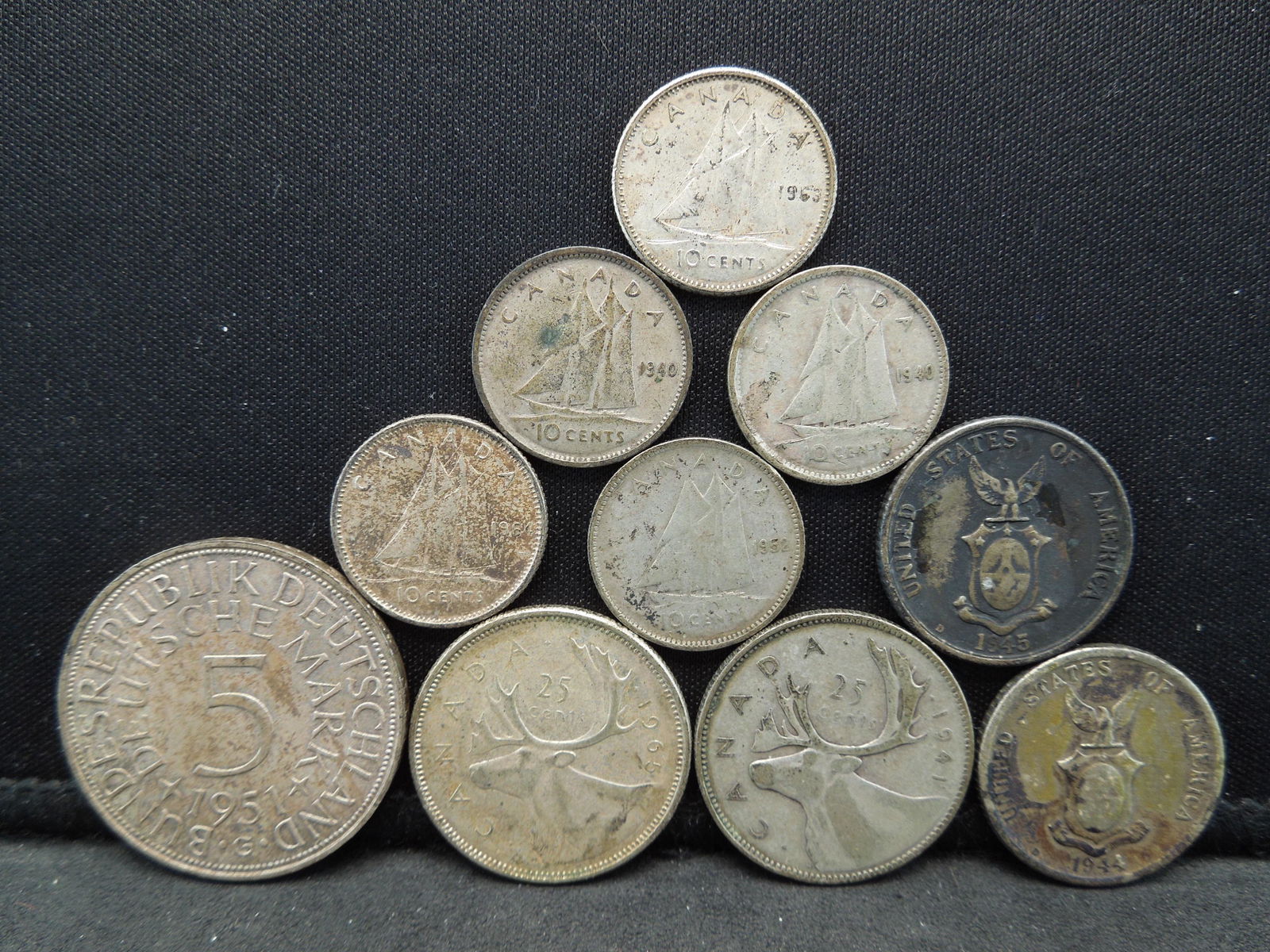(10) Silver Foreign Coins in Baggie (1 of 2)