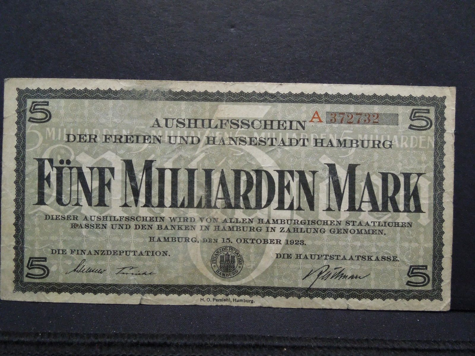 1923 Germany 5 Million Mark Notgeld. (1 of 3)