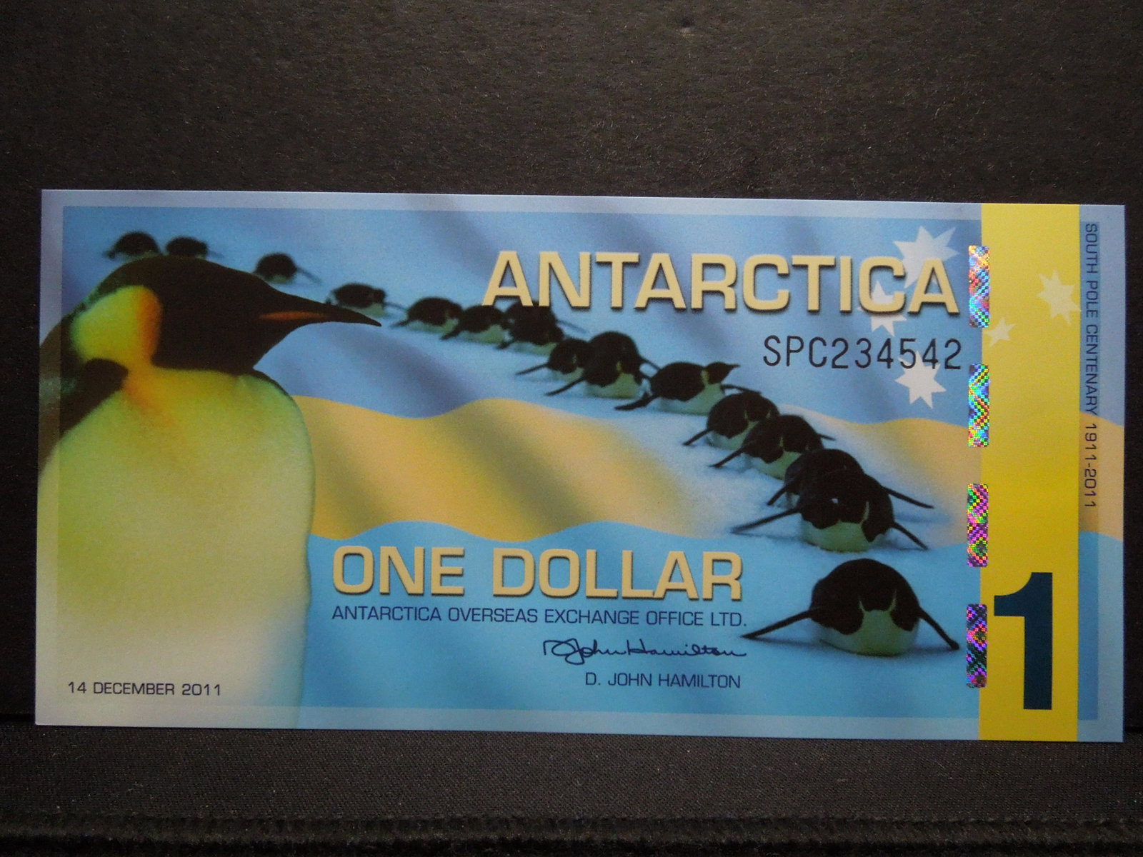2011 Antarctica $1. "Penguins". Polymer Note. Crisp: 2011 Antarctica $1. "Penguins". Polymer Note. Crisp UNC.