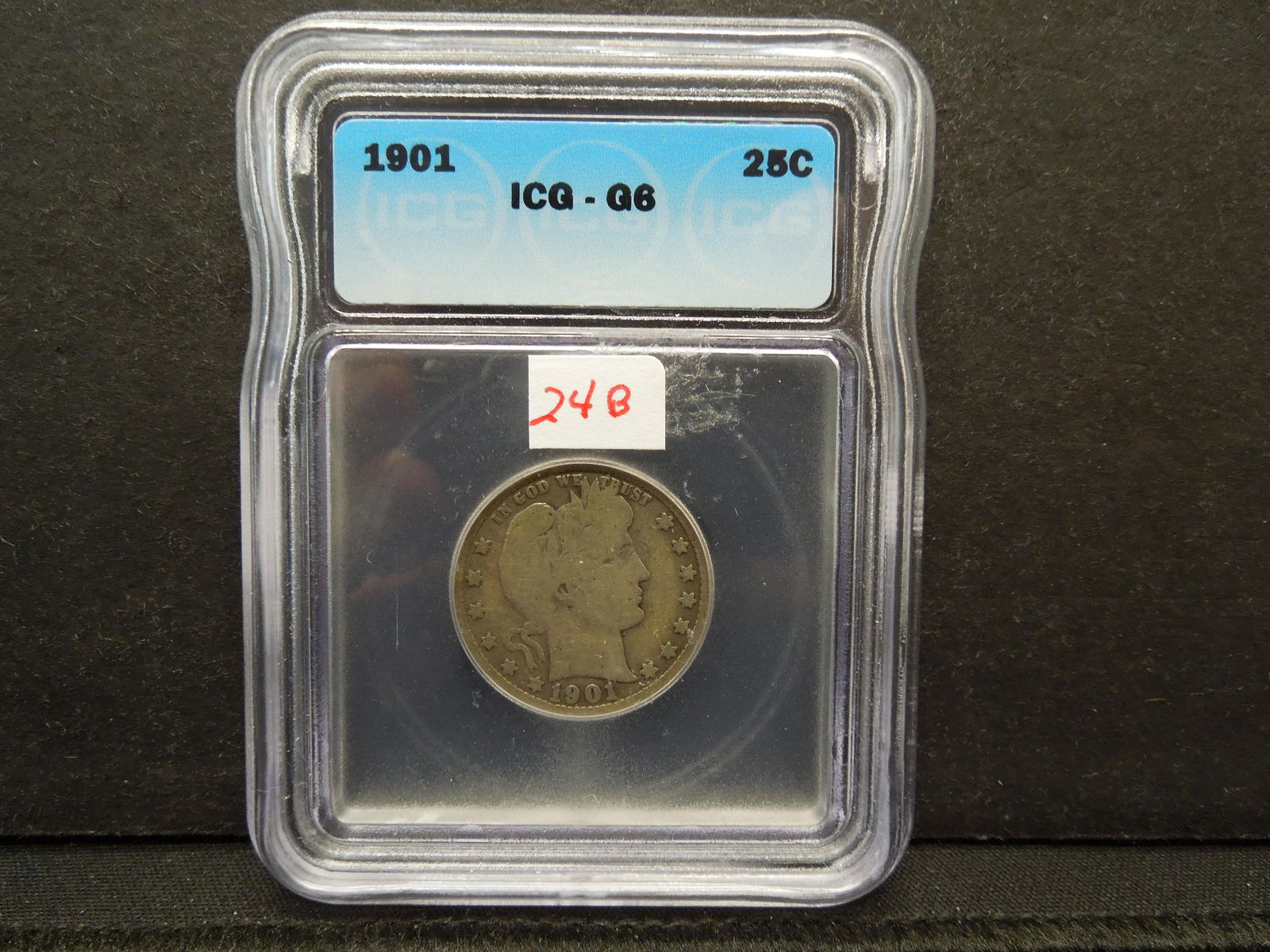 1901 Barber 25c.  ICG - G6 (1 of 4)