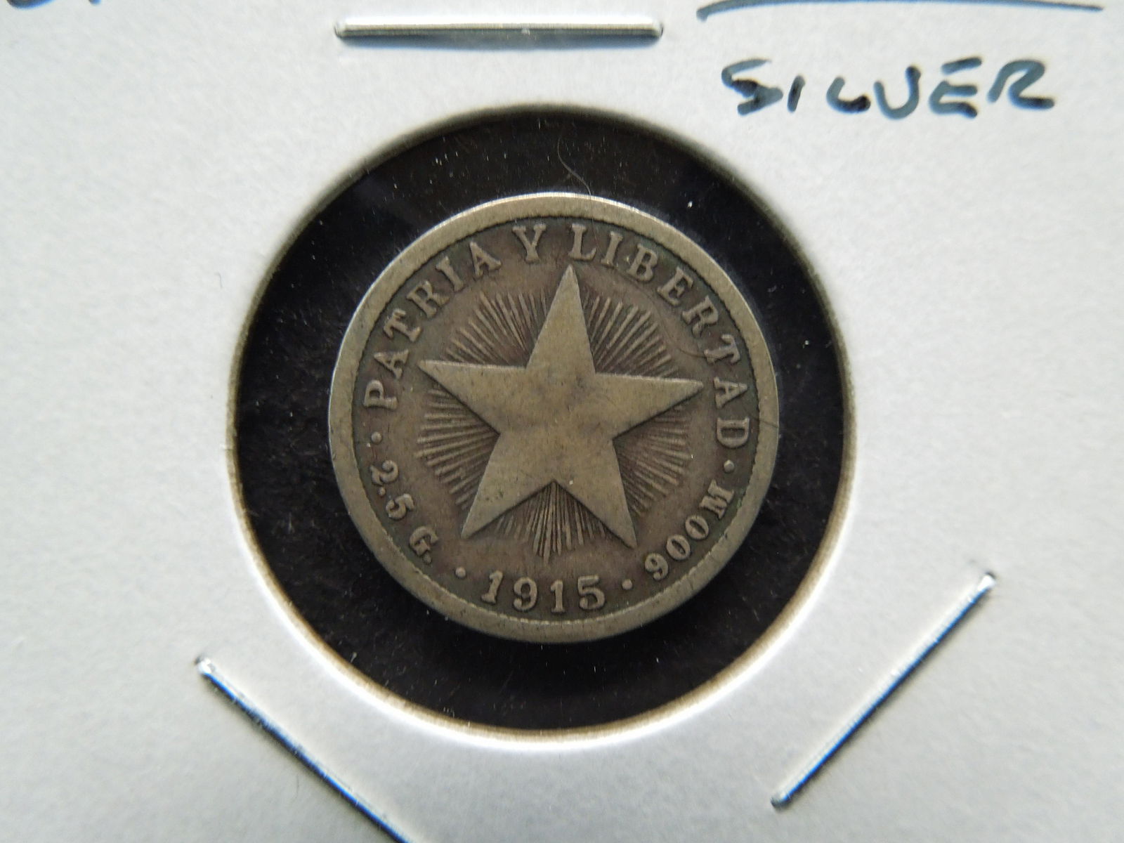 1915 Cuba 10 Centavos.  Silver. (1 of 3)