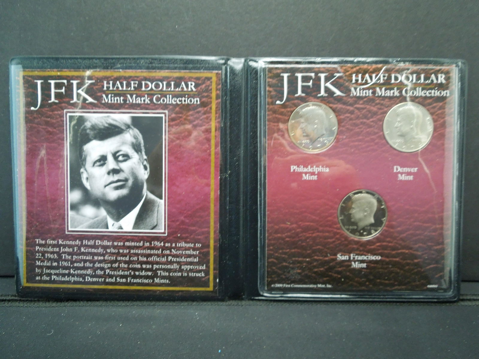 JFK Half Dollar Mint Mark Collection.  In Custom (1 of 5)