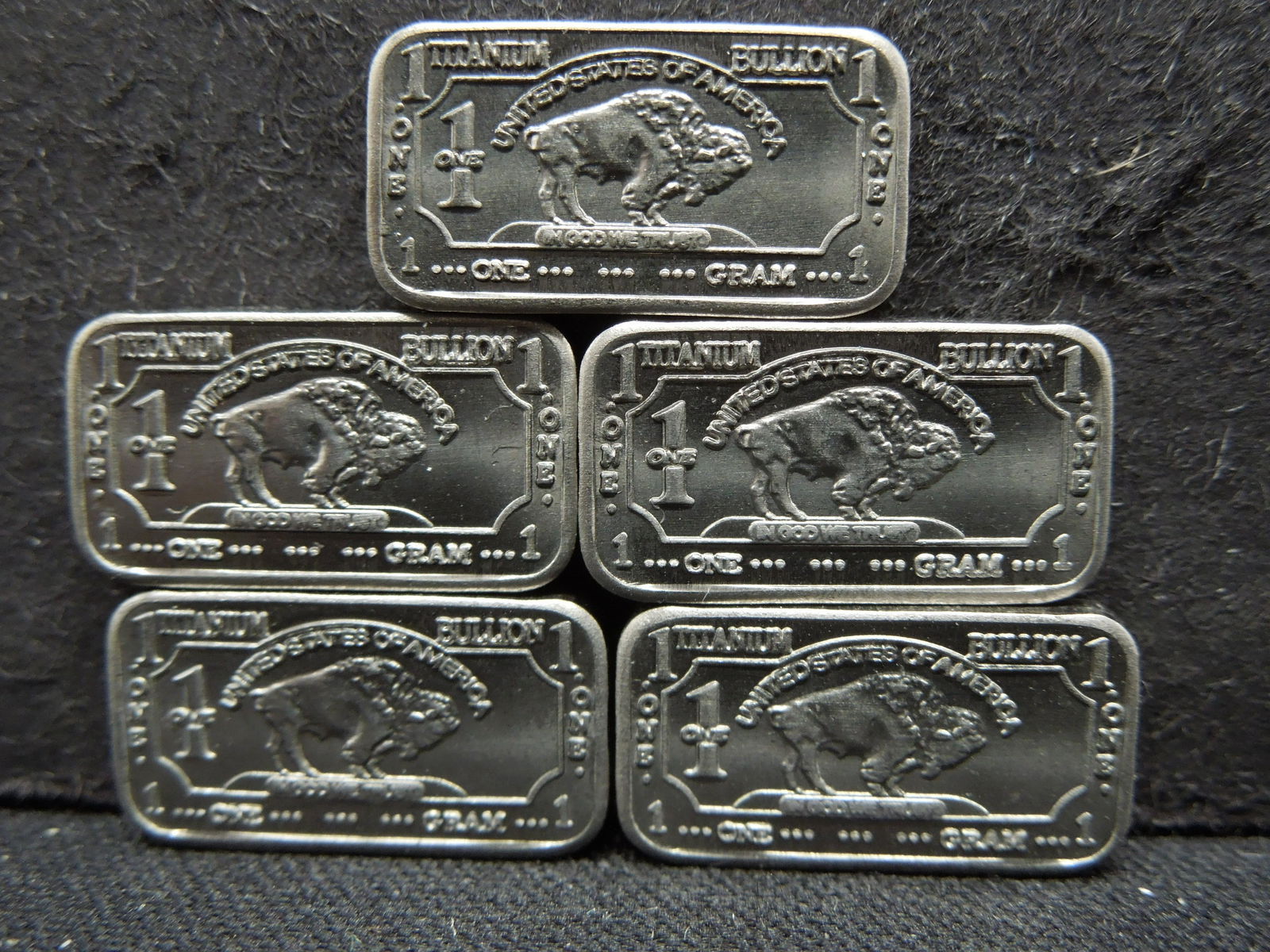 5 One Gram Titanium Bullion Bars (1 of 2)