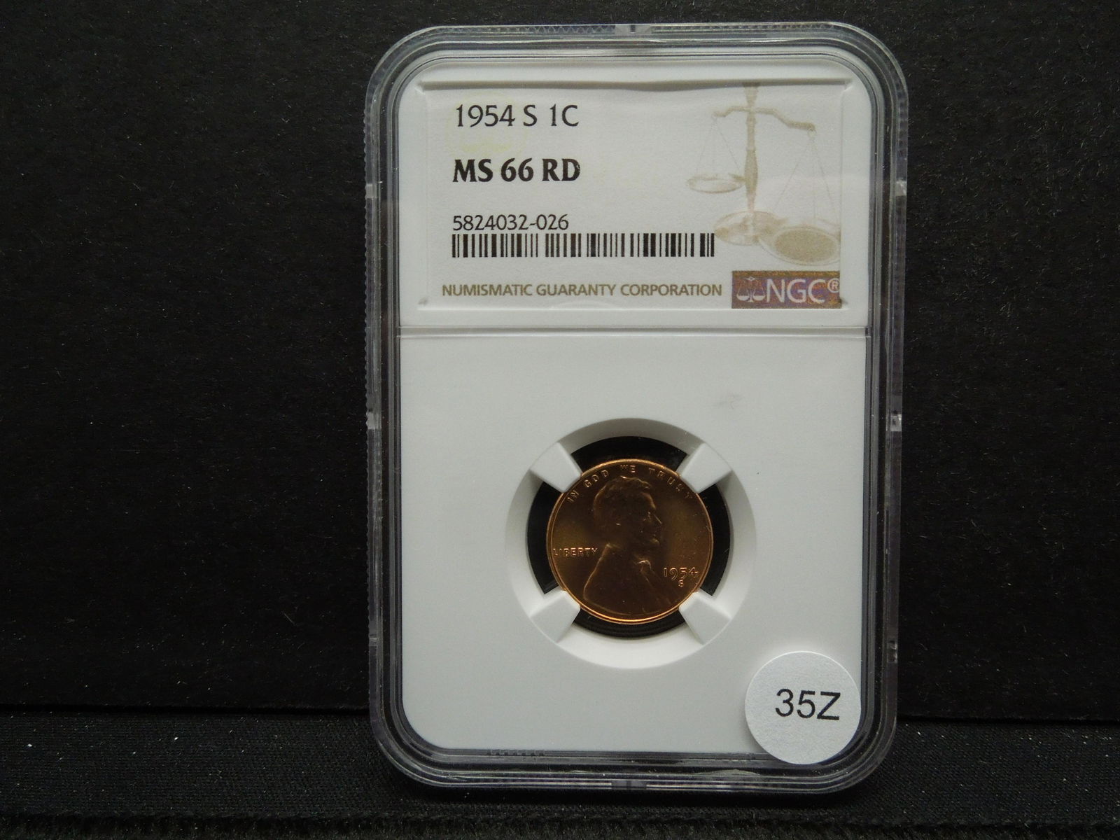 1954 S Wheat Cent NGC MS66 RD (1 of 4)