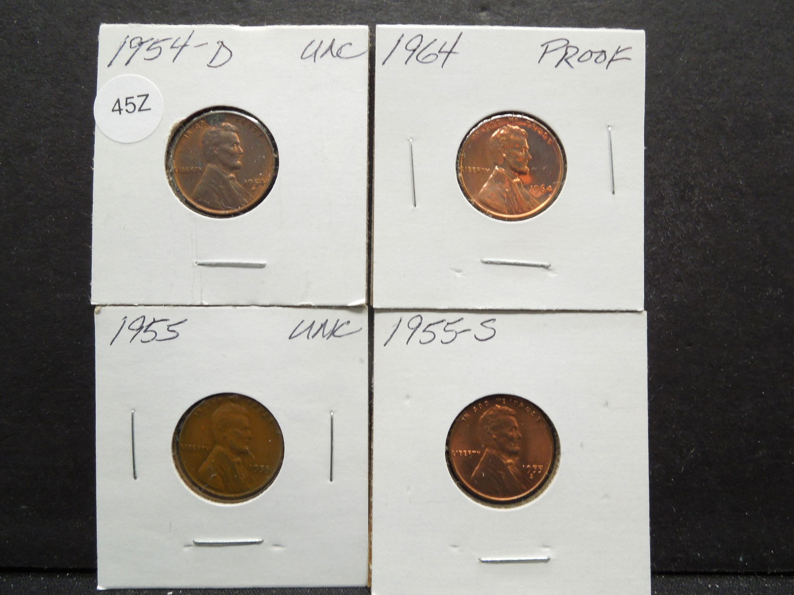 1954 D, 1955 PS, 1964 Proof Lincoln Cents (1 of 5)